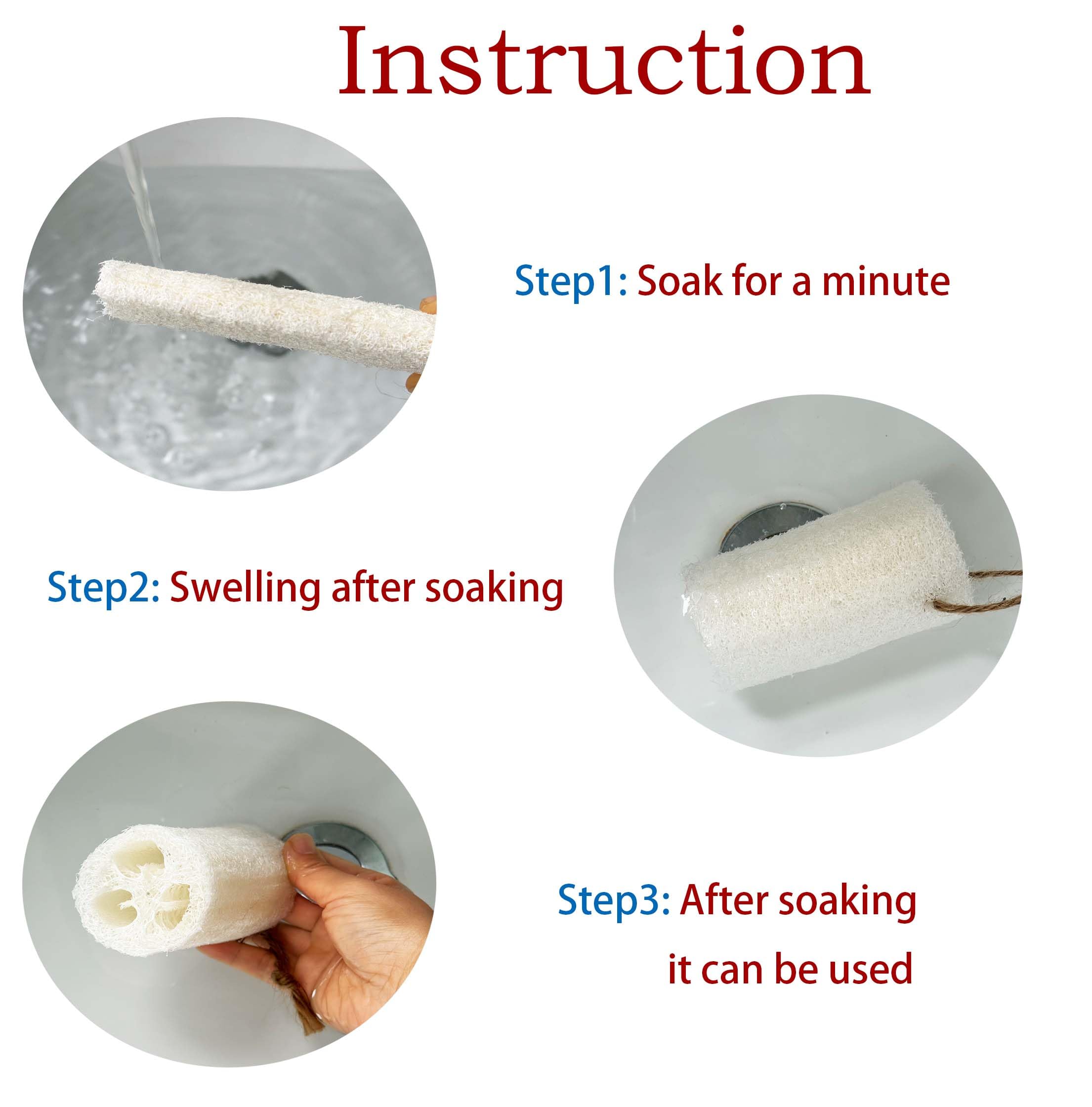 Rainbow Moon 100% Natural Loofah Exfoliating Body and Face Sponge Scrubber for - Rainbow Moon Official Product View 4