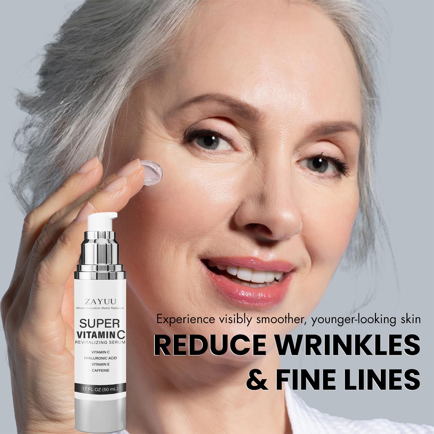 Super Vitamin C Face Serum for Mature Skin Anti Aging Dark - ZAYUU Official Imagery - 4