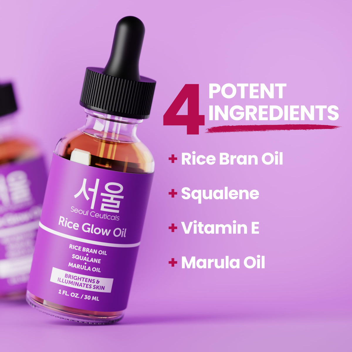 SeoulCeuticals Rice Bran Oil for Skin Korean Face Oil 1oz - SeoulCeuticals Official Product Imagery - 4