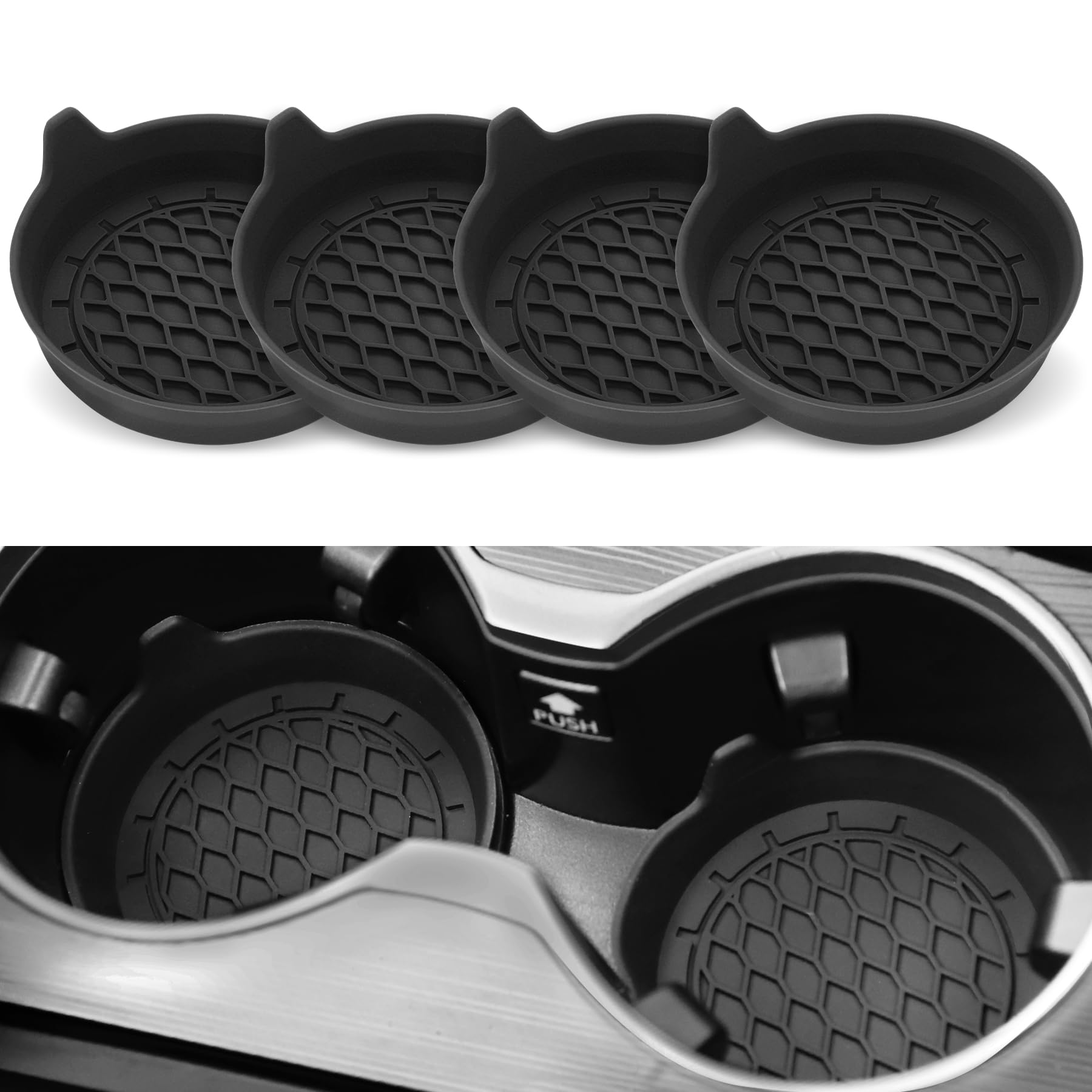 SINGARO Car Cup Holder Coaster, Silicone Cup Holder Insert, Unive by SINGARO - Angle View 1