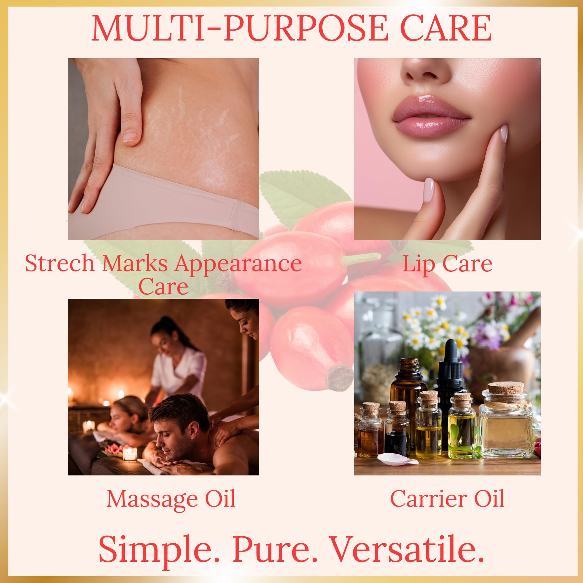 Pomberries Rosehip Oil, 16 fl oz Amber Glass Bottle, Rosehip Oil for Face, Skin - Pomberries Official Product View 10