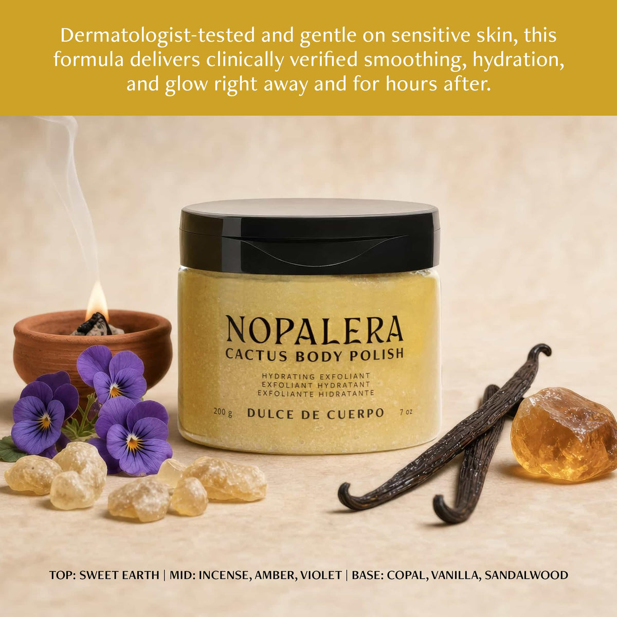 Cactus Body Scrub and Exfoliator Dulce De Cuerpo 7 oz - Nopalera Official Imagery - 5