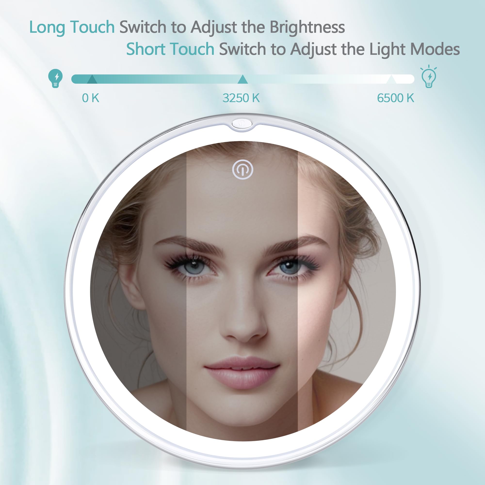 Lighted Makeup Mirror with 30X Magnification 30X Magnifying - B Beauty Planet Official Product Imagery - 6