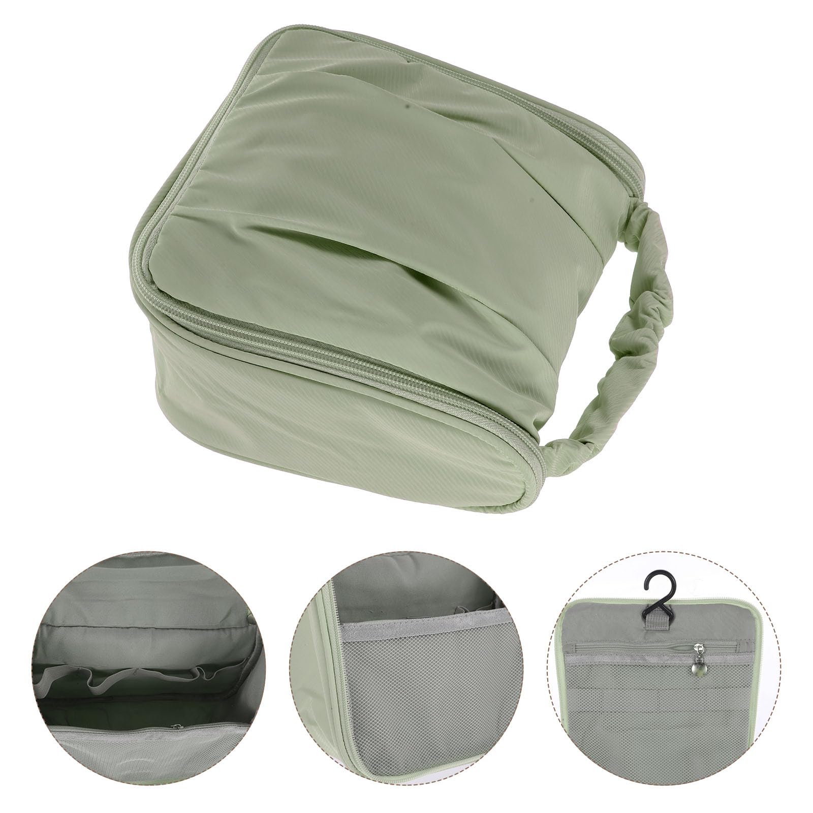 Healeved large waterproof travel makeup bag with dry and wet separation compartments for cosmetics and toiletries.
