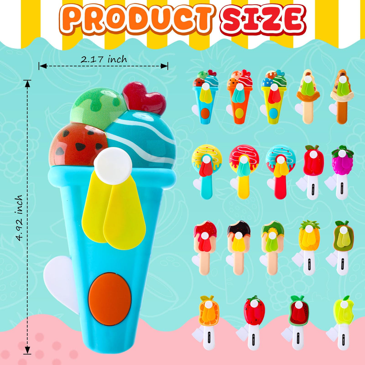 38 Pcs Mini Fans Bulk Cute Sweet Treats Handheld Fan Party - Kittmip Official Imagery - 3