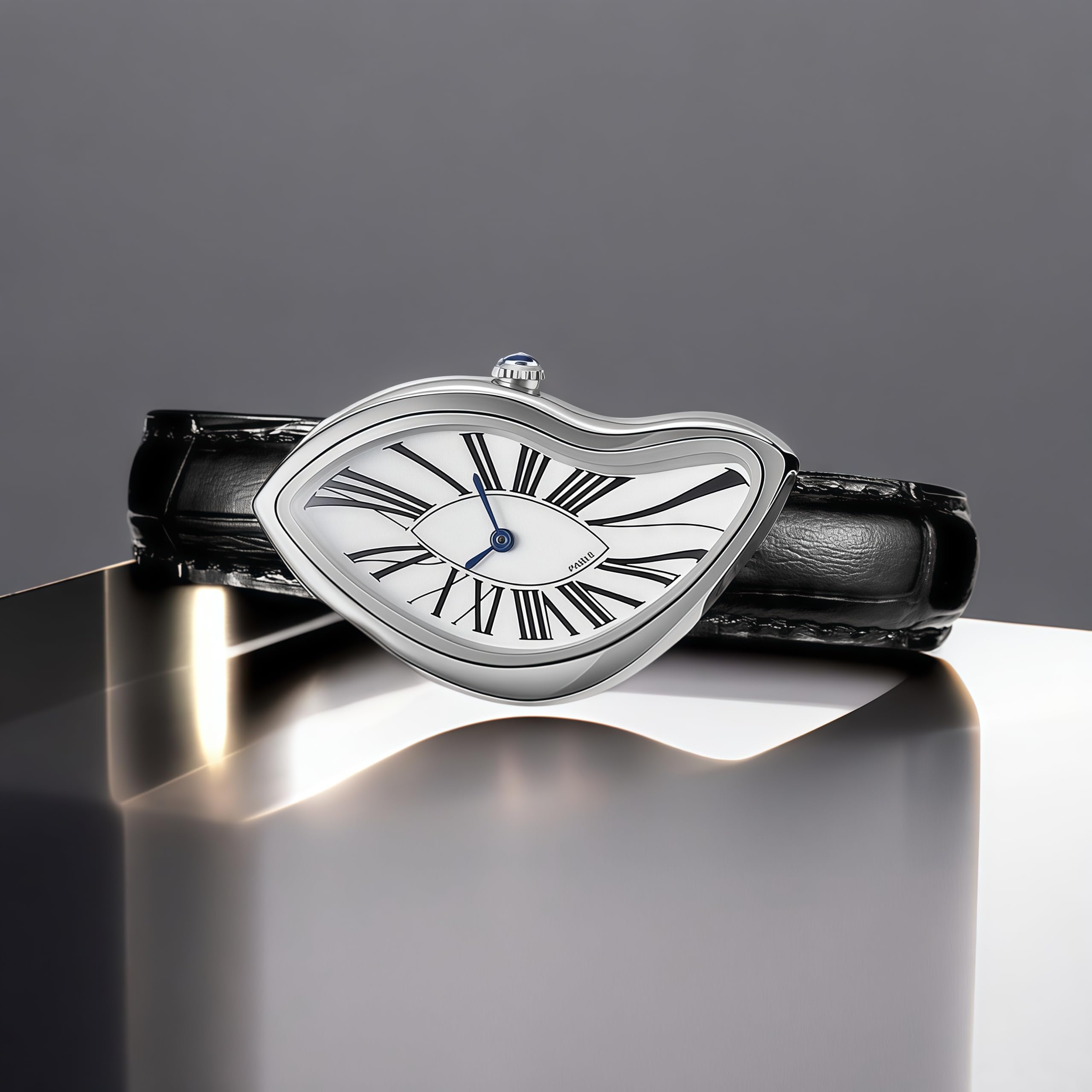 Gosasa Melting Luxury Men's Watch | Silver Roman Dial