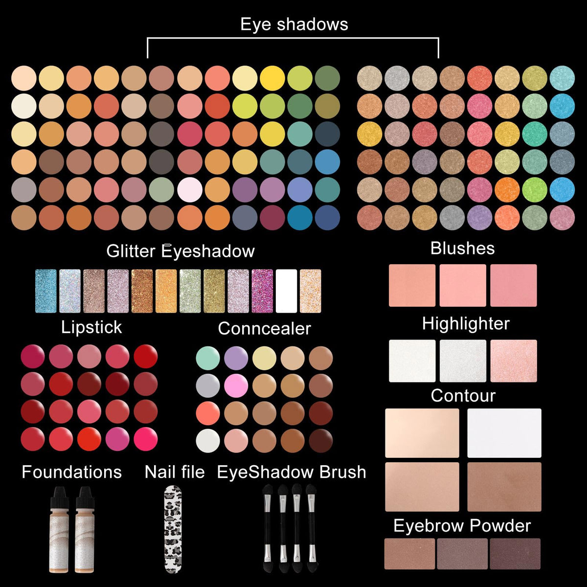 187 Colors Professional Makeup Palette - MISS ROSE M Official Imagery - 5