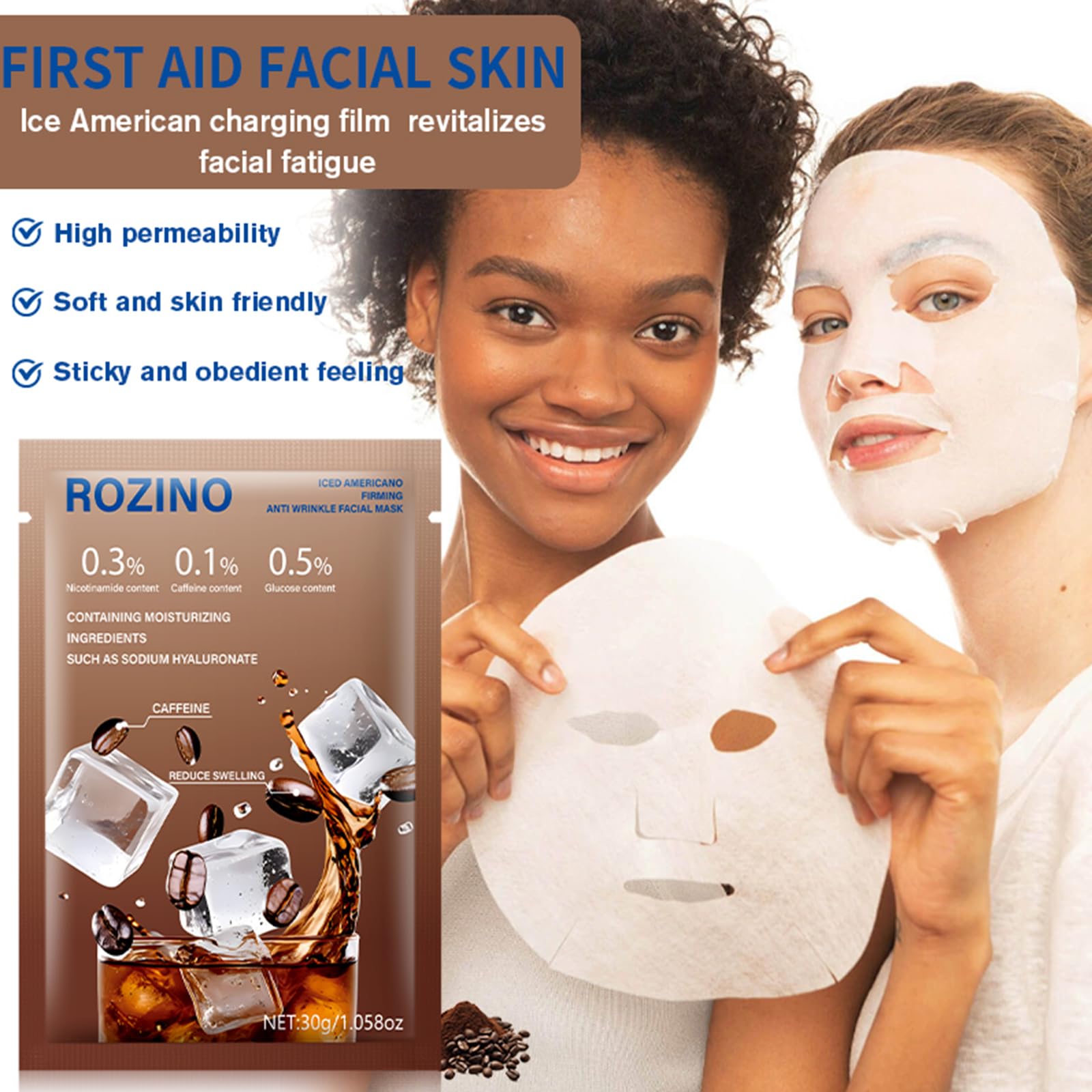 Caffeine Face Mask, Hydrating Sheet Mask with Wrinkle Care &amp; - Generic