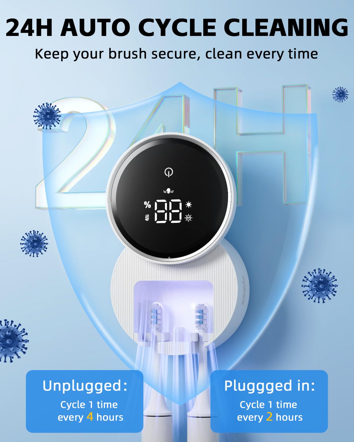 UV Toothbrush Sanitizer and Holder, WONICO Smart Tooth Brush Hold - WONICO Official Product View 7
