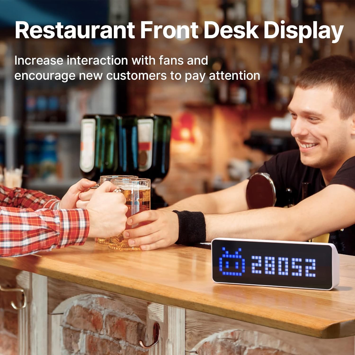 ULANZI TC001 Smart Pixel Clock - Social Media Counter - Digital A by ULANZI - Angle View 7