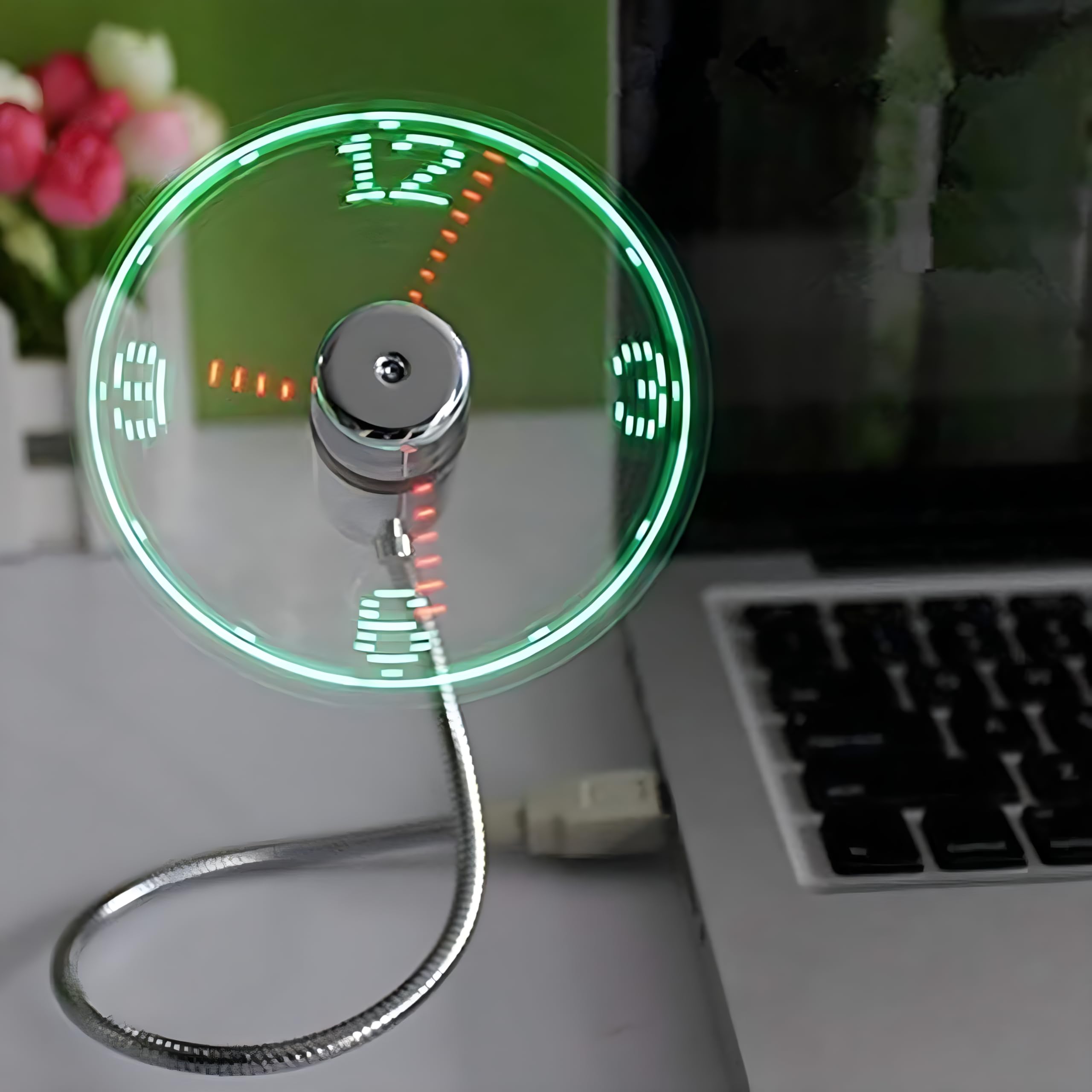 ONXE LED USB Clock Fan with Real Time Display Function,Stocking S by ONXE - Angle View 1