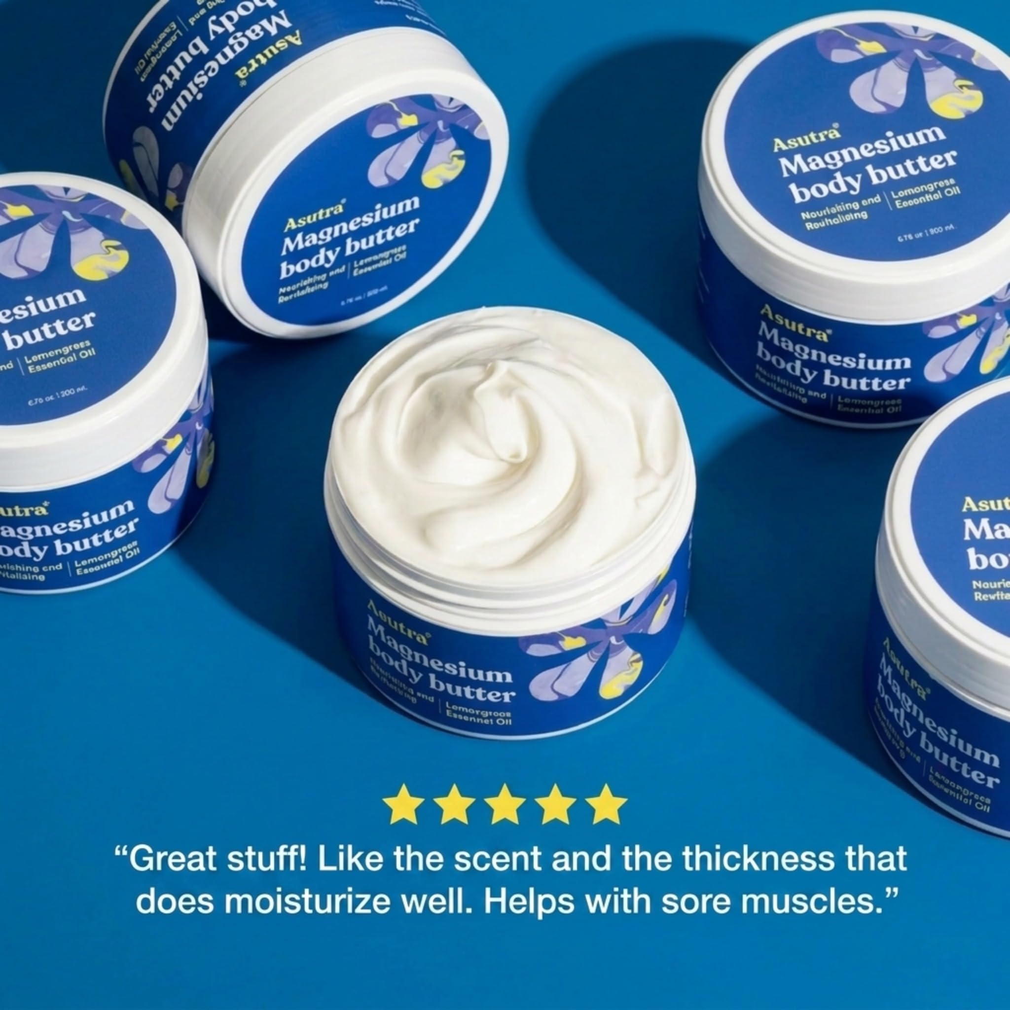 ASUTRA Magnesium Body Butter Lotion 6.76 oz Soothing Shea