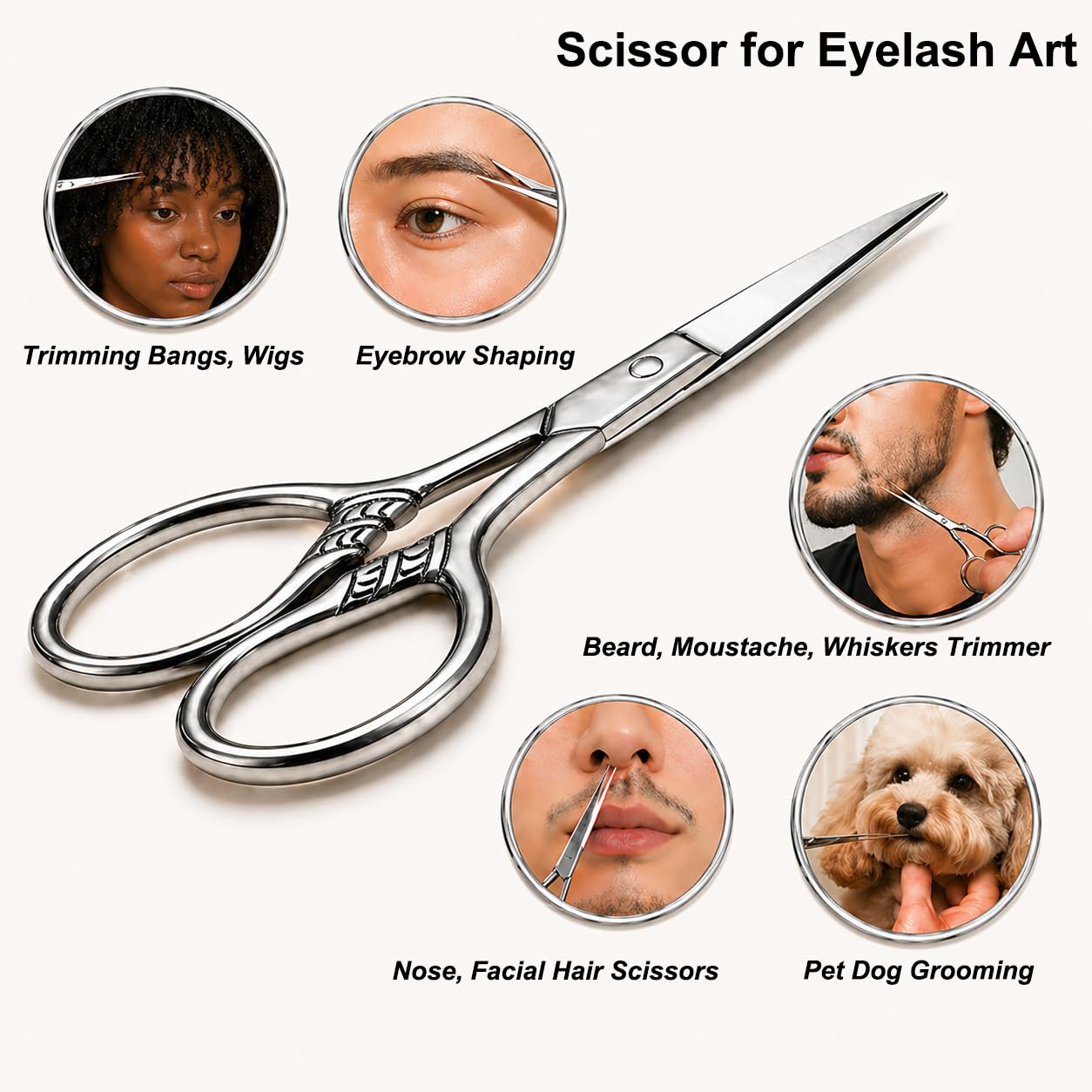 Small Precision Scissors 3 5in Beauty Grooming Kit - HITOPTY Official Product Imagery - 6