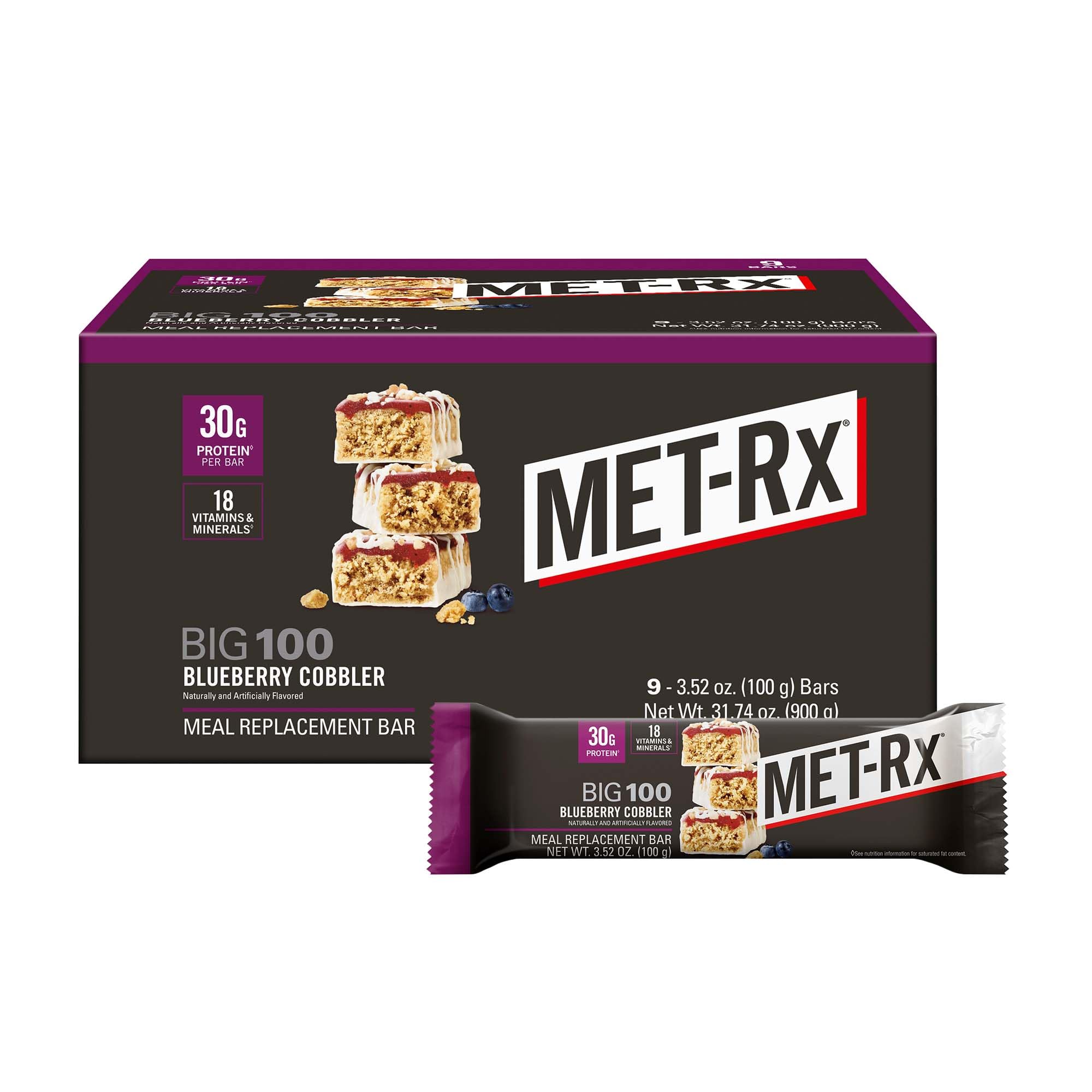 MET-Rx Big 100 Protein Bars, Peanut Butter Pretzel, 30g Protein, - MET-Rx Official Product View 9
