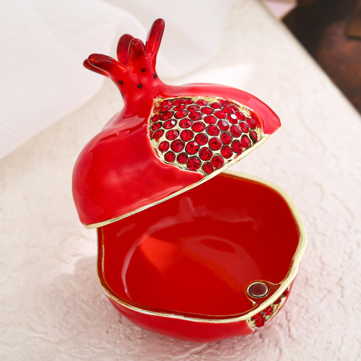 Hand Painted Fruit Trinket Box for Home Decor Hinged Jewelry - Azurt LCX Official Imagery - 3