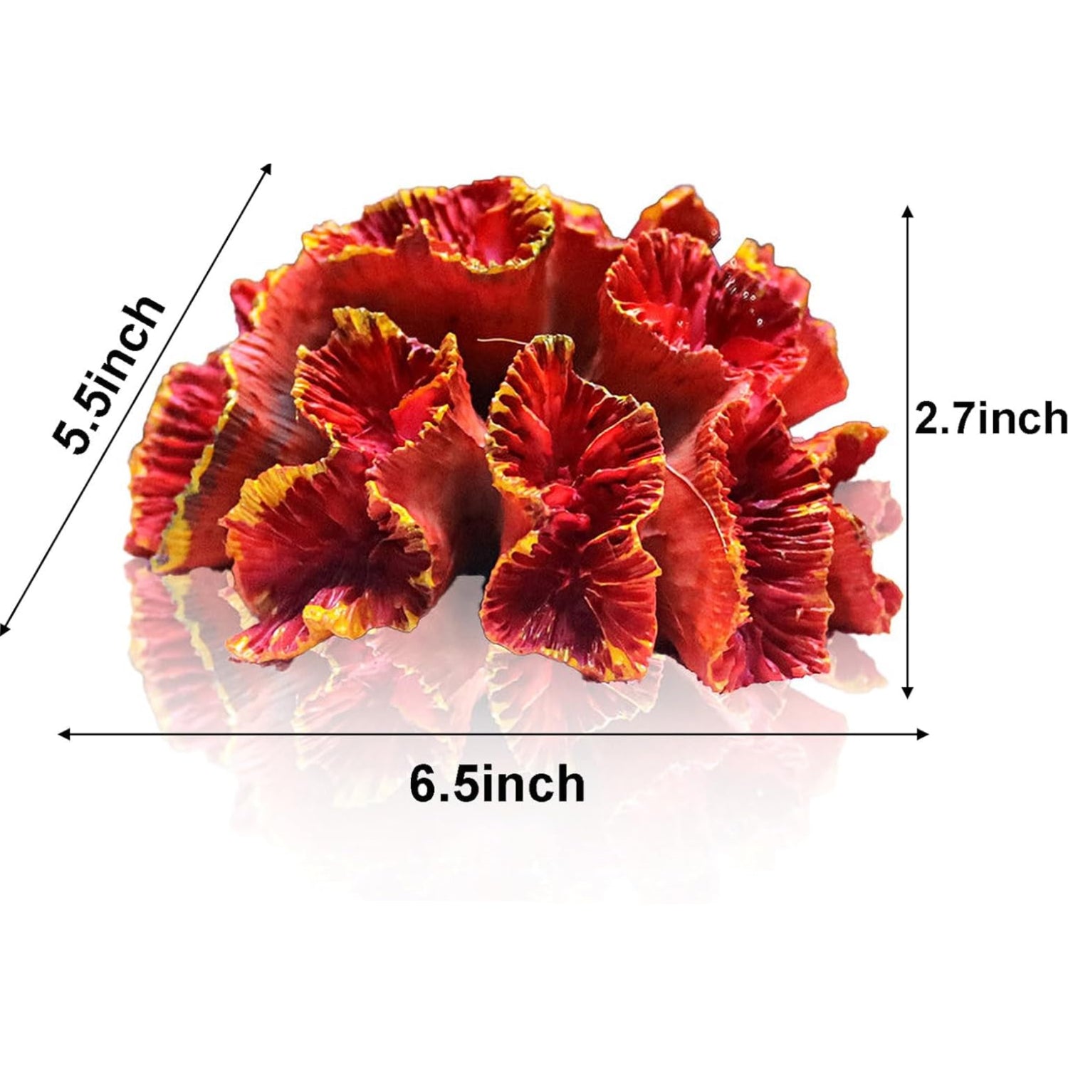 Red coral aquarium ornament from Besimple, featuring vibrant coral shapes and fish tank plants for aquatic landscape decoration.