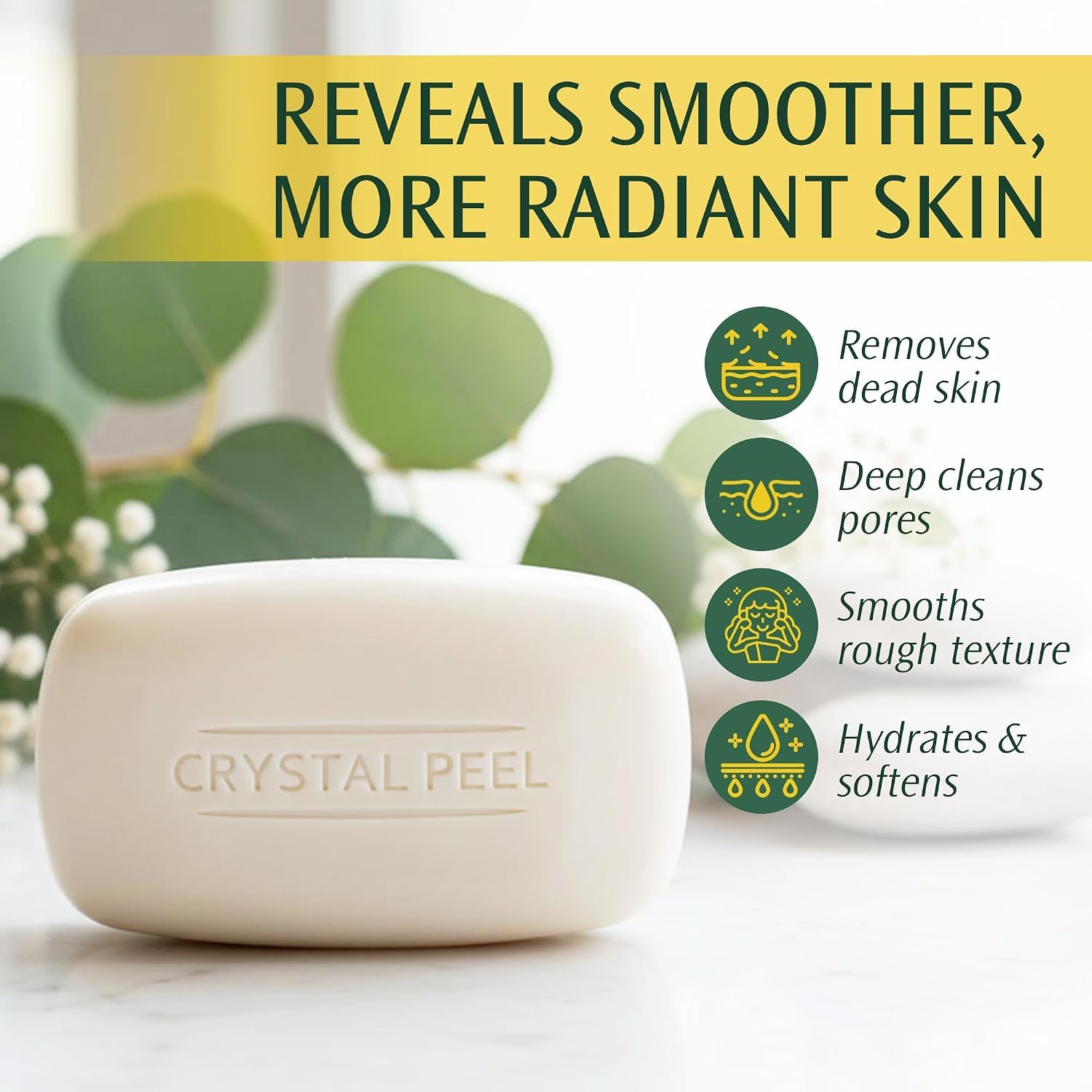 Crystalon Crystal Peel Exfoliating Bar Soap , Crystal Peel Luxury - Crystalon Crystal Peel Official Product View 3
