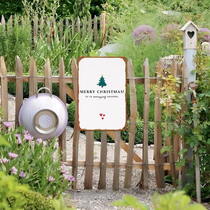 Merry Christmas to An Amazing Grandma Print Metal Sign 8x12 Inch - Product Imagery