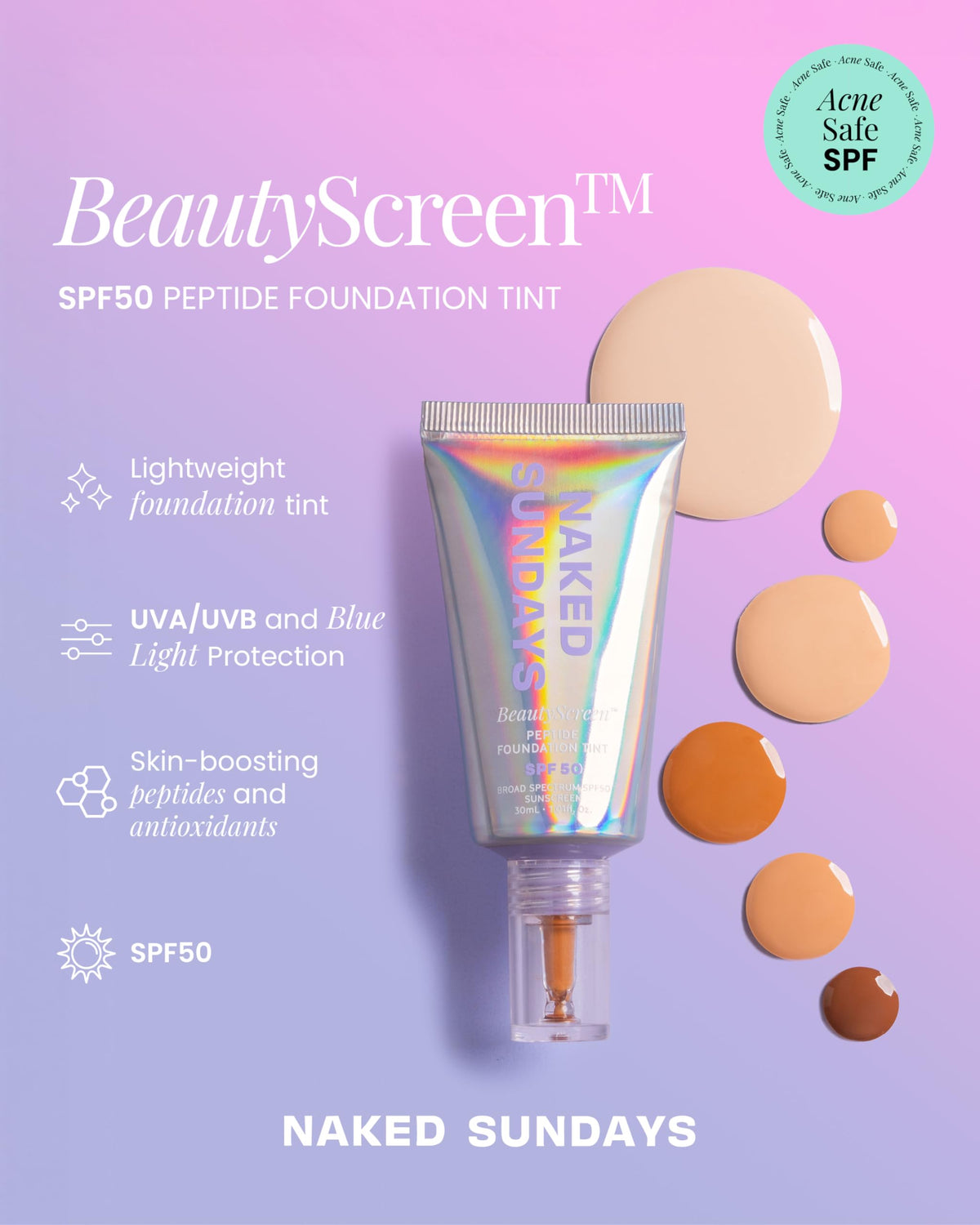 Naked Sundays 2 in 1 Peptide Skin Tint with SPF 50 2 Fair - Naked Sundays Official Imagery - 6