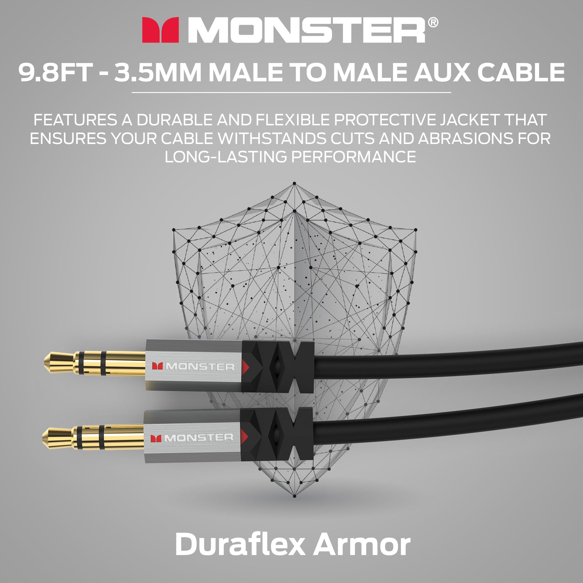 Monster Gen2 Essentials Audio Cable 3.5mm Male to Male Aux Cord, by Monster - Angle View 4