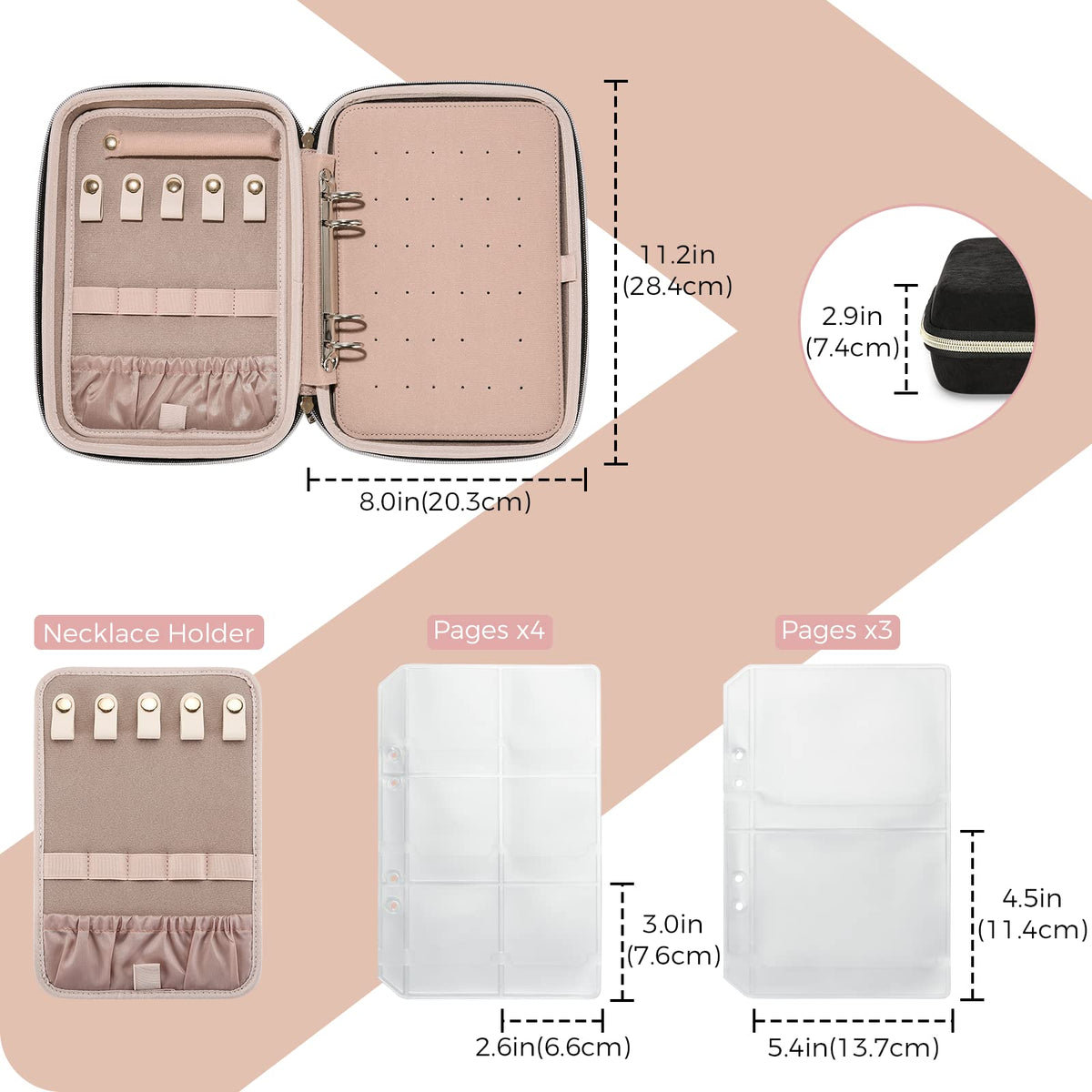 ProCase Large Travel Jewelry Organizer Case Jewellery Home - ProCase Official Imagery - 3