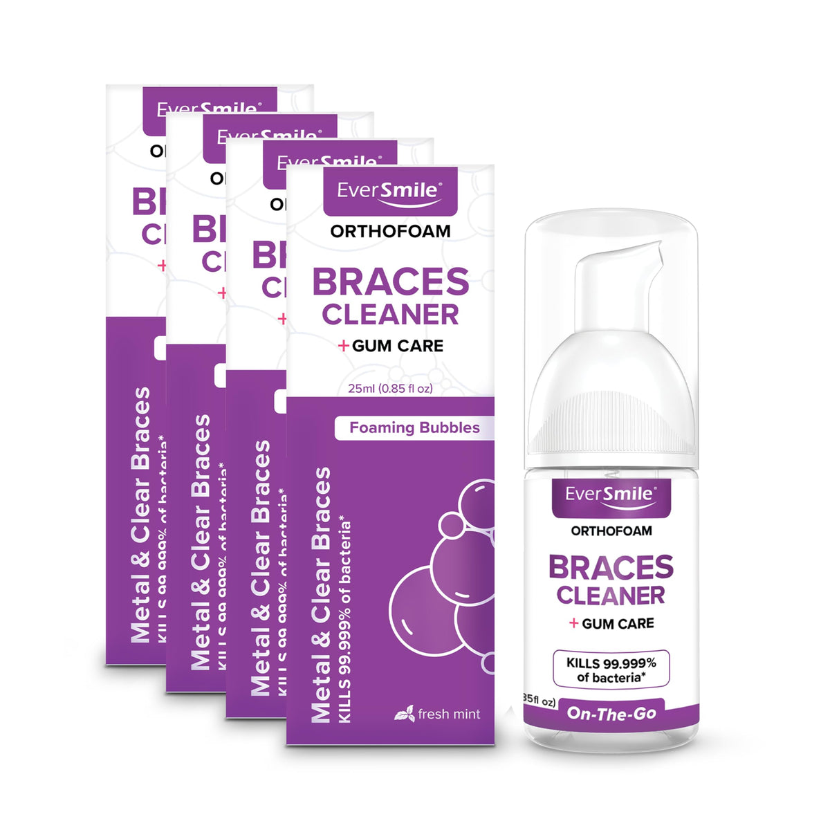 EverSmile OrthoFoam Braces Cleaner Travel Size Brushable - EverSmile Official Imagery - 2