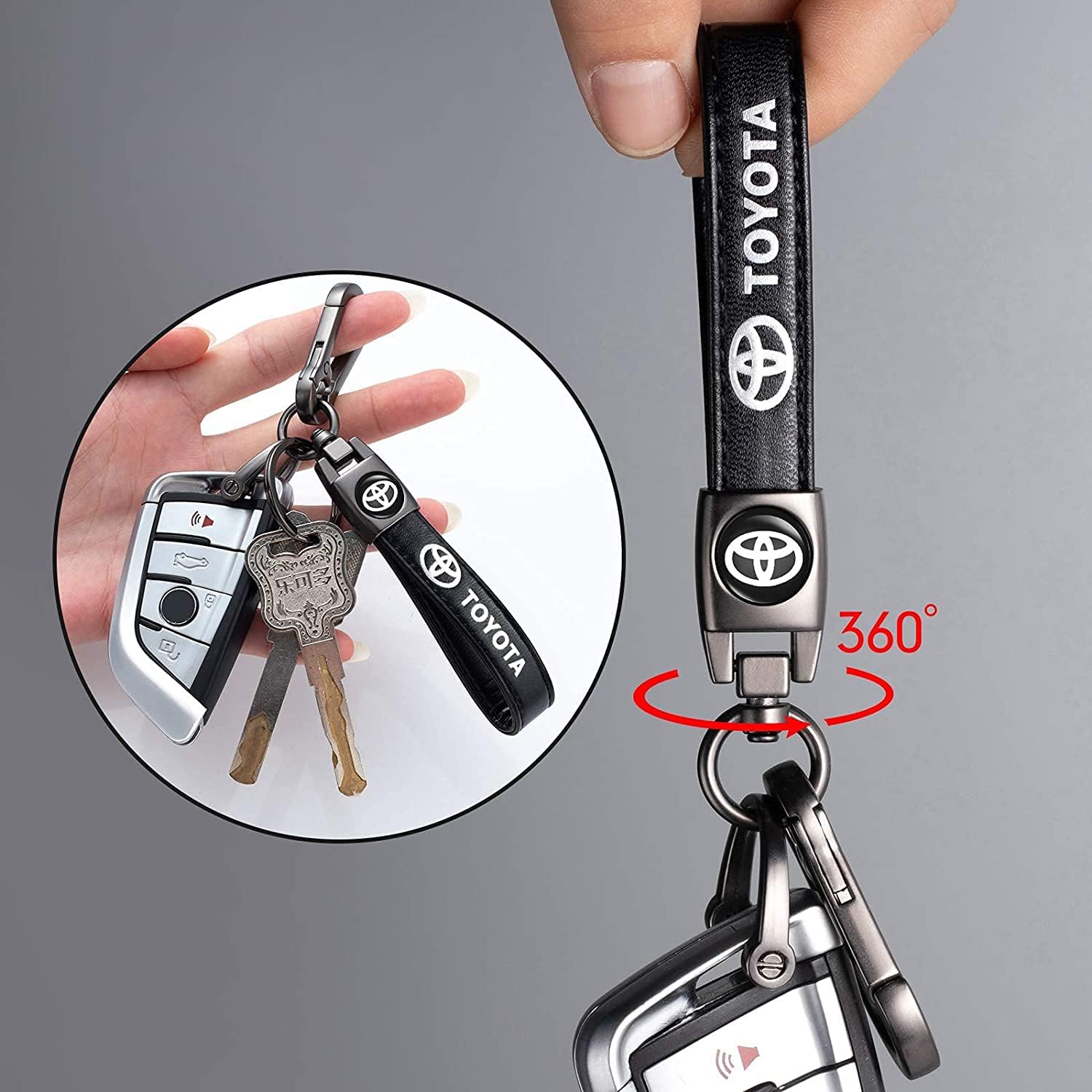Leather baseball fan keychain with DSVI brand logo, car keyring and lanyard for baseball enthusiasts.
