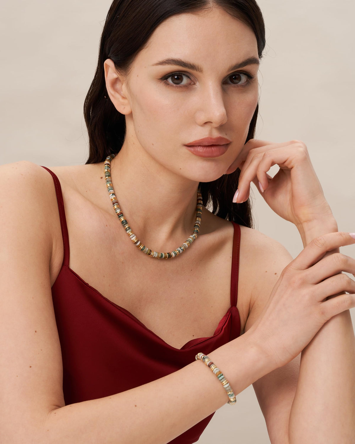 SNGIA Colorful 18K Gold Plated Bracelets for Women Stack - SNGIA Official Imagery - 4