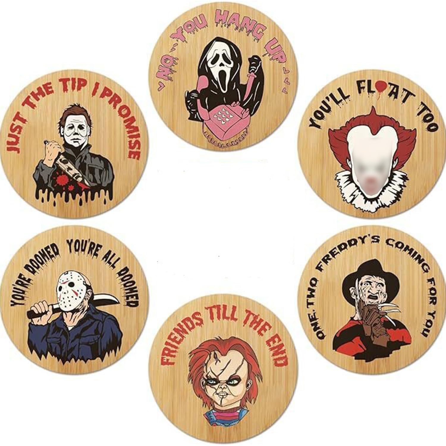 Generic Halloween Spooky Coasters Gift Set Horror Movie - Product Imagery