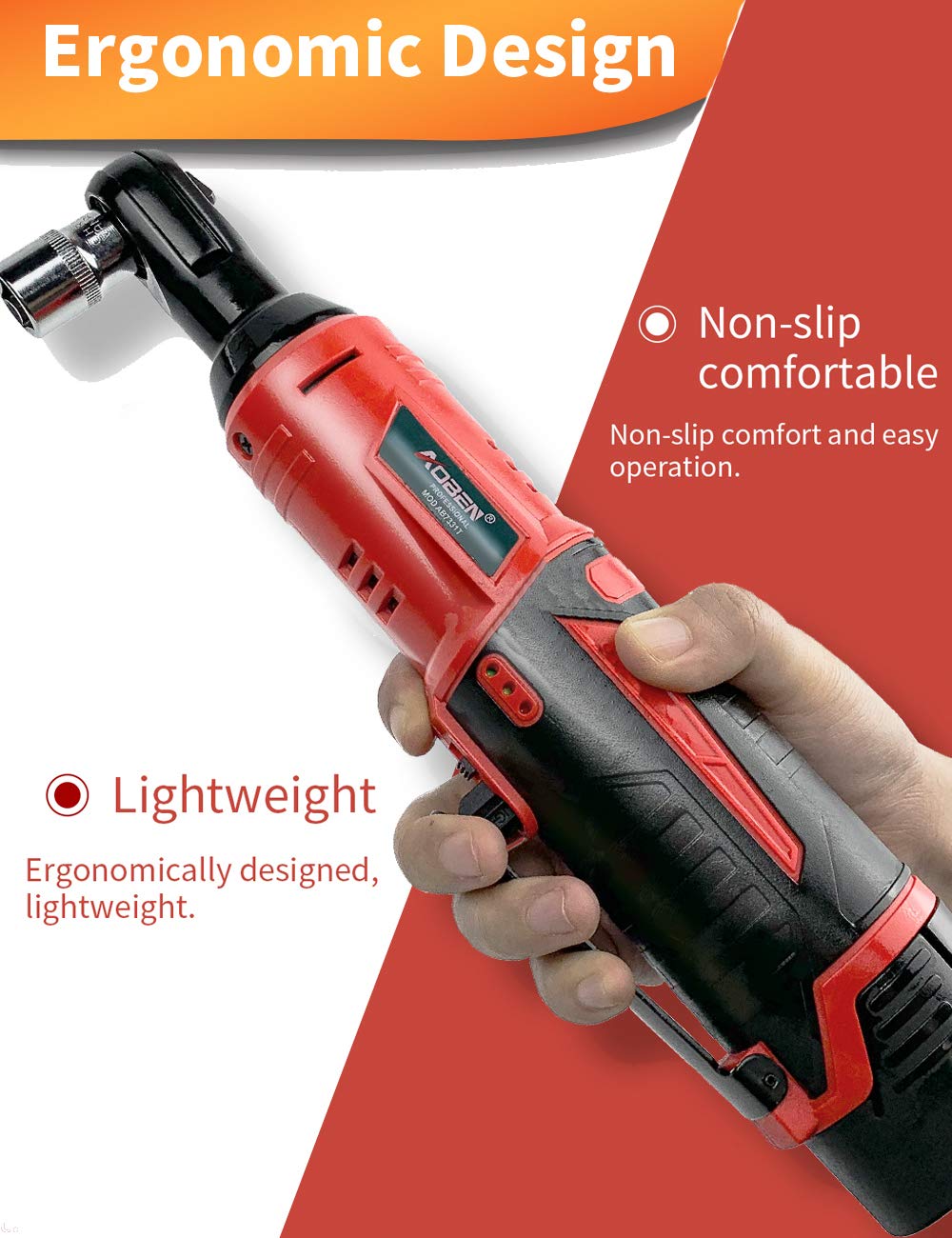 AOBEN Cordless Electric Ratchet Wrench Set 3 8 12V Power - AOBEN Official Imagery - 7
