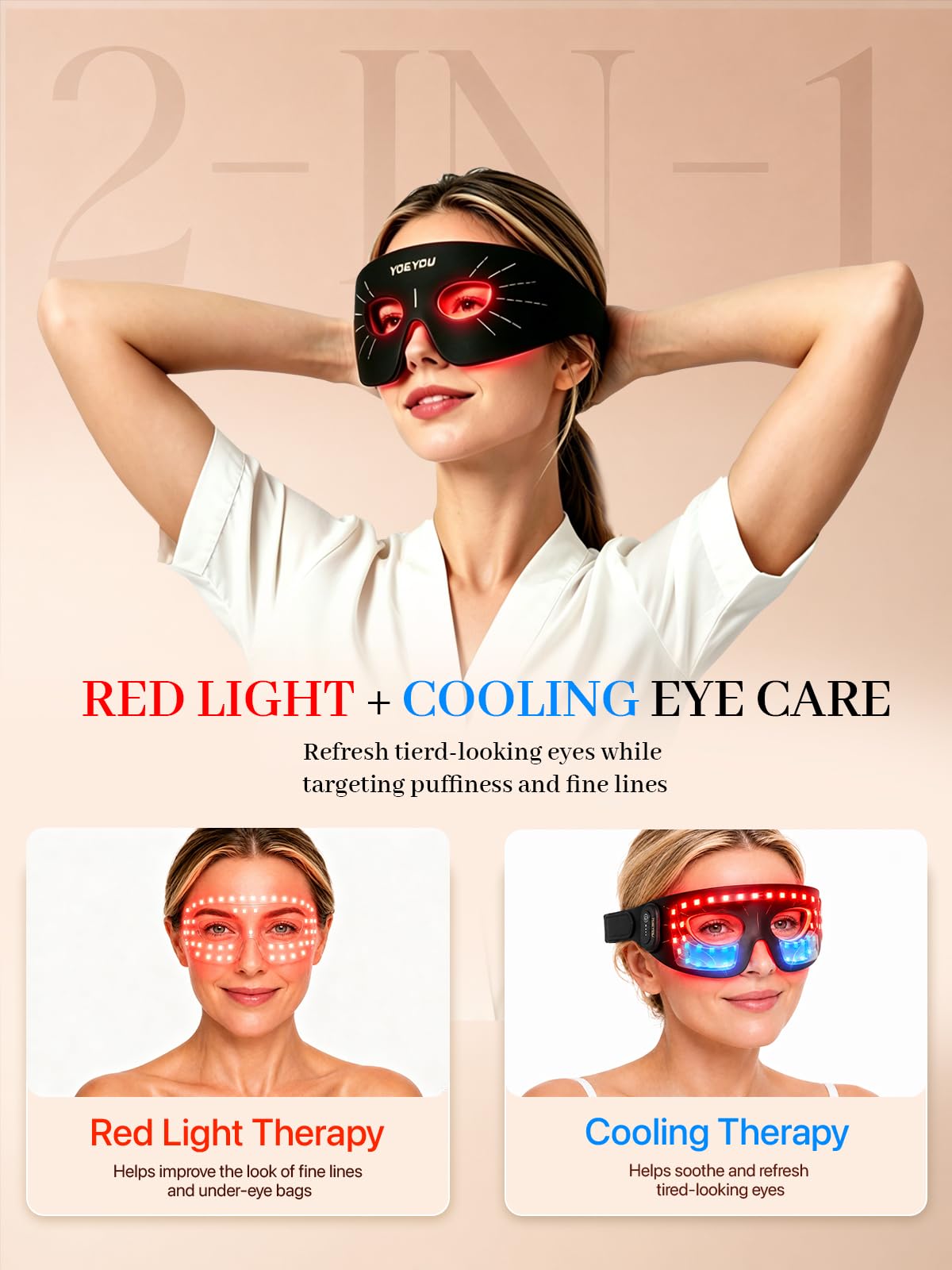 Red Light Therapy for Eyes 630nm 850nm for Dark Circles - YOEYOU Official Imagery - 3