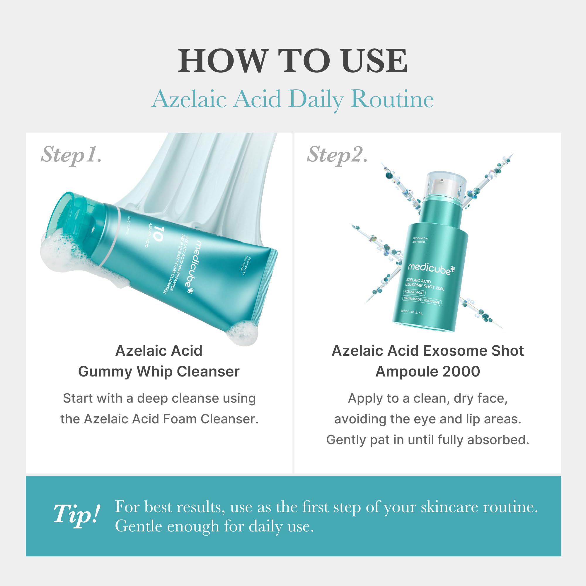 medicube Exosome Shot Azelaic Acid 2,000 PPM Spicule Facial Serum - medicube
