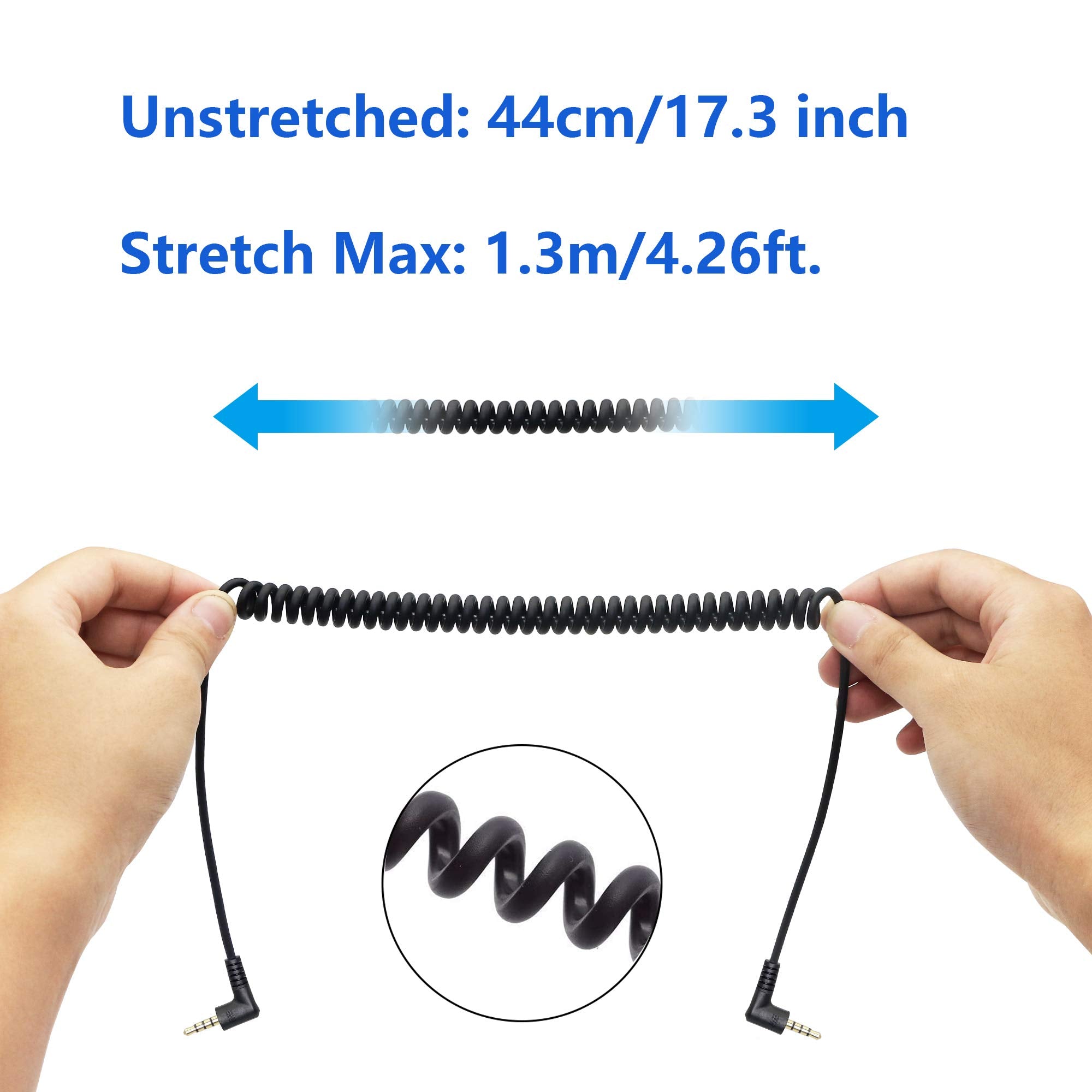 CERRXIAN 90 Degree Right Angle 3.5mm Male to Male Jack 4 Pole Ext by CERRXIAN - Angle View 5