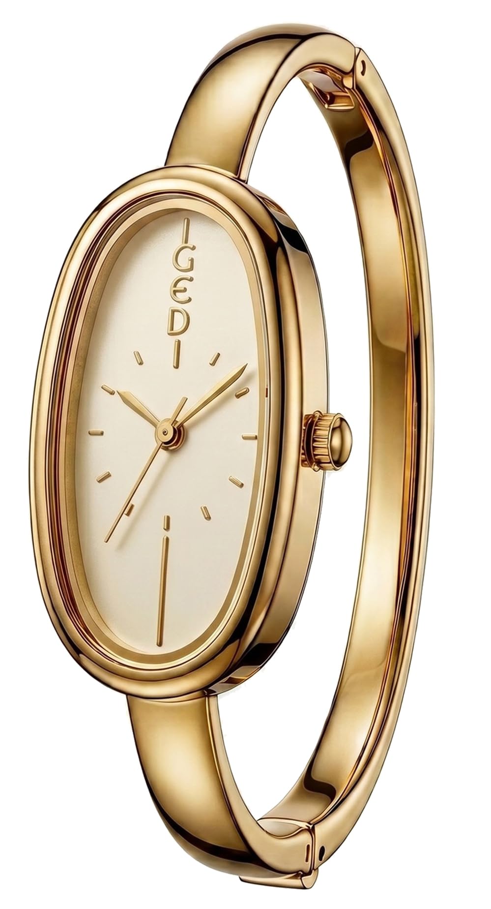 Gosasa Gold Oval Bangle Watch for Women Dainty Cuff Quartz - Gosasa Official Imagery - 1