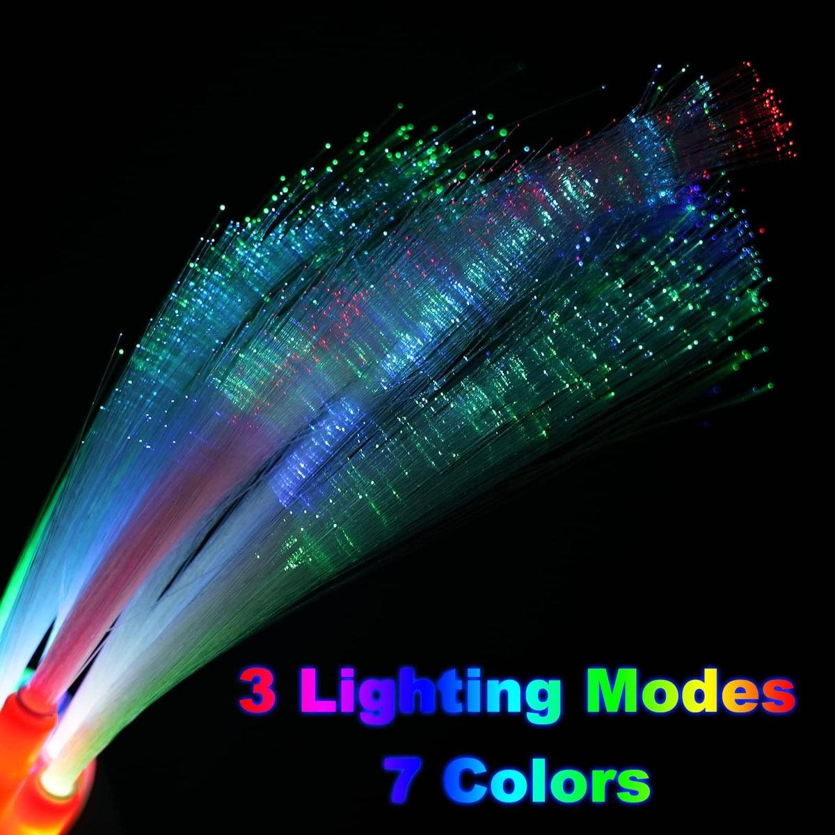25 Pcs Glow Fiber Wand Sticks LED Fiber Optic Wands with 3 - BouQuw Official Imagery - 5
