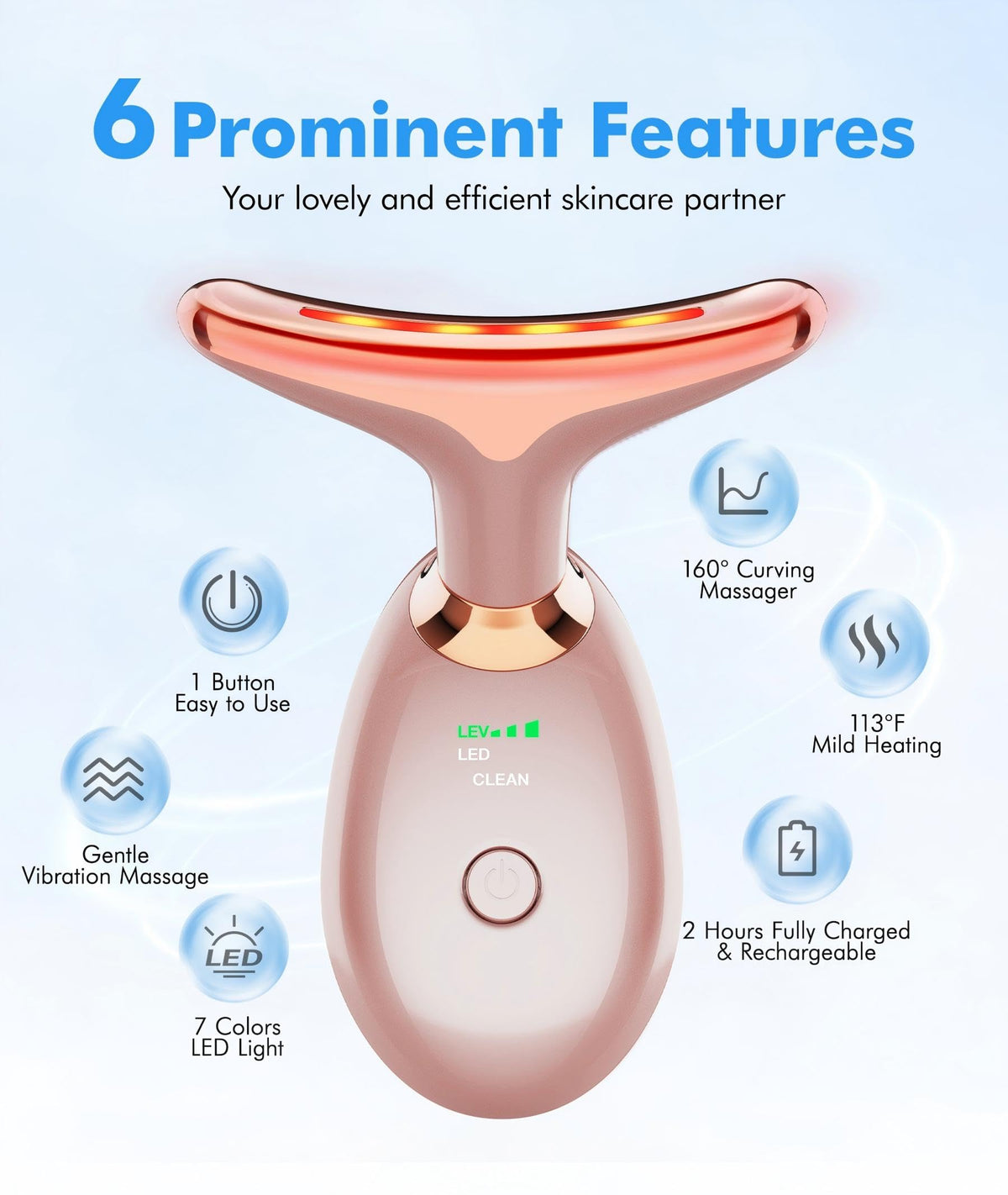SDKWDH Red Light Therapy for Face and Neck 7 Color Face - SDKWDH Official Imagery - 4