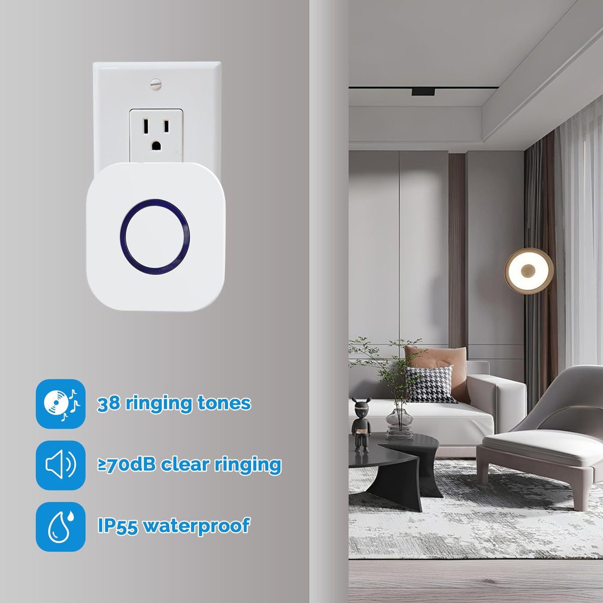 Wireless Caregiver Pager Dual Receiver Home Alert System - Greetmed Official Imagery - 4