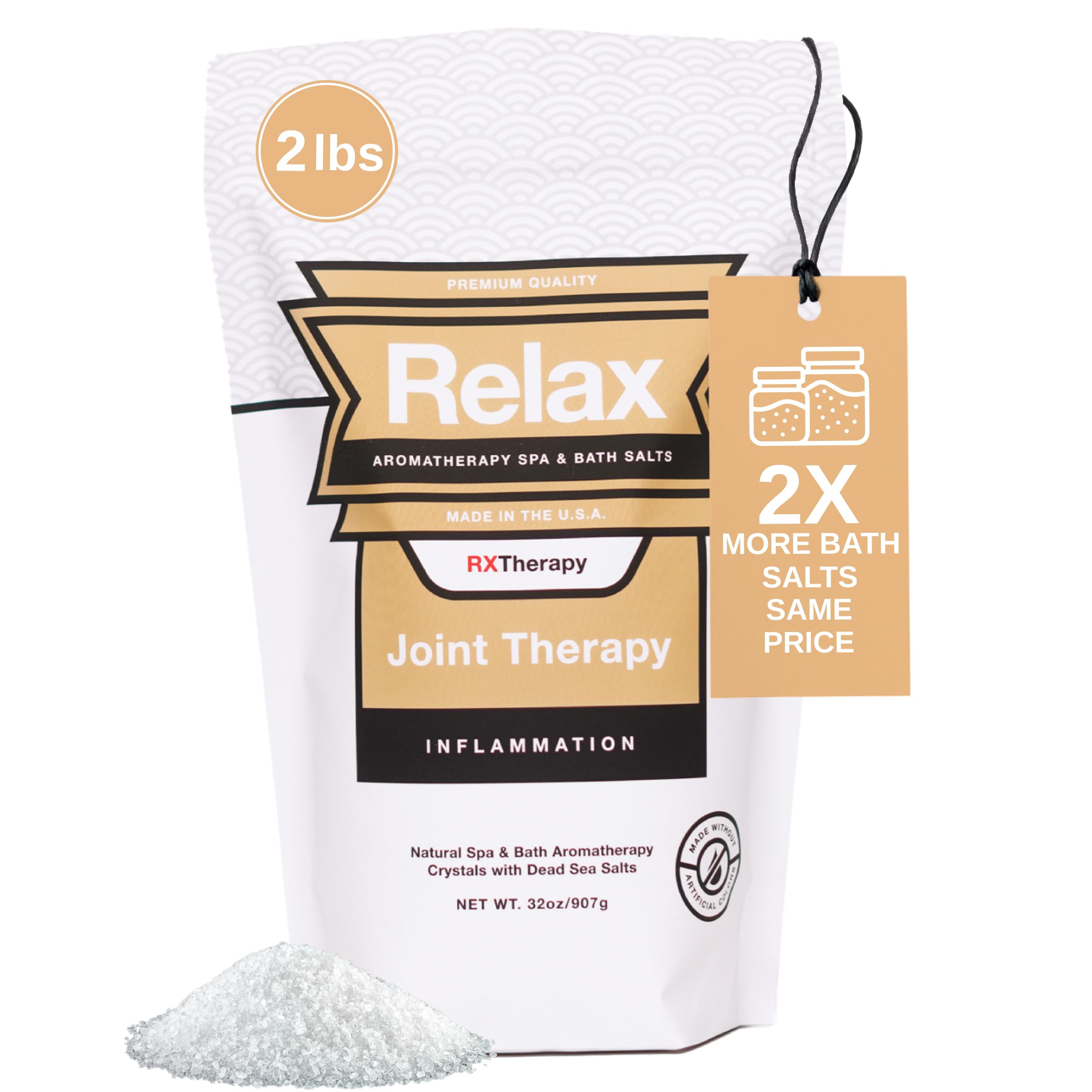 Relax Spa & Bath RX Joint Therapy Salts, Magnesium Pain Relief Soak, 32 oz