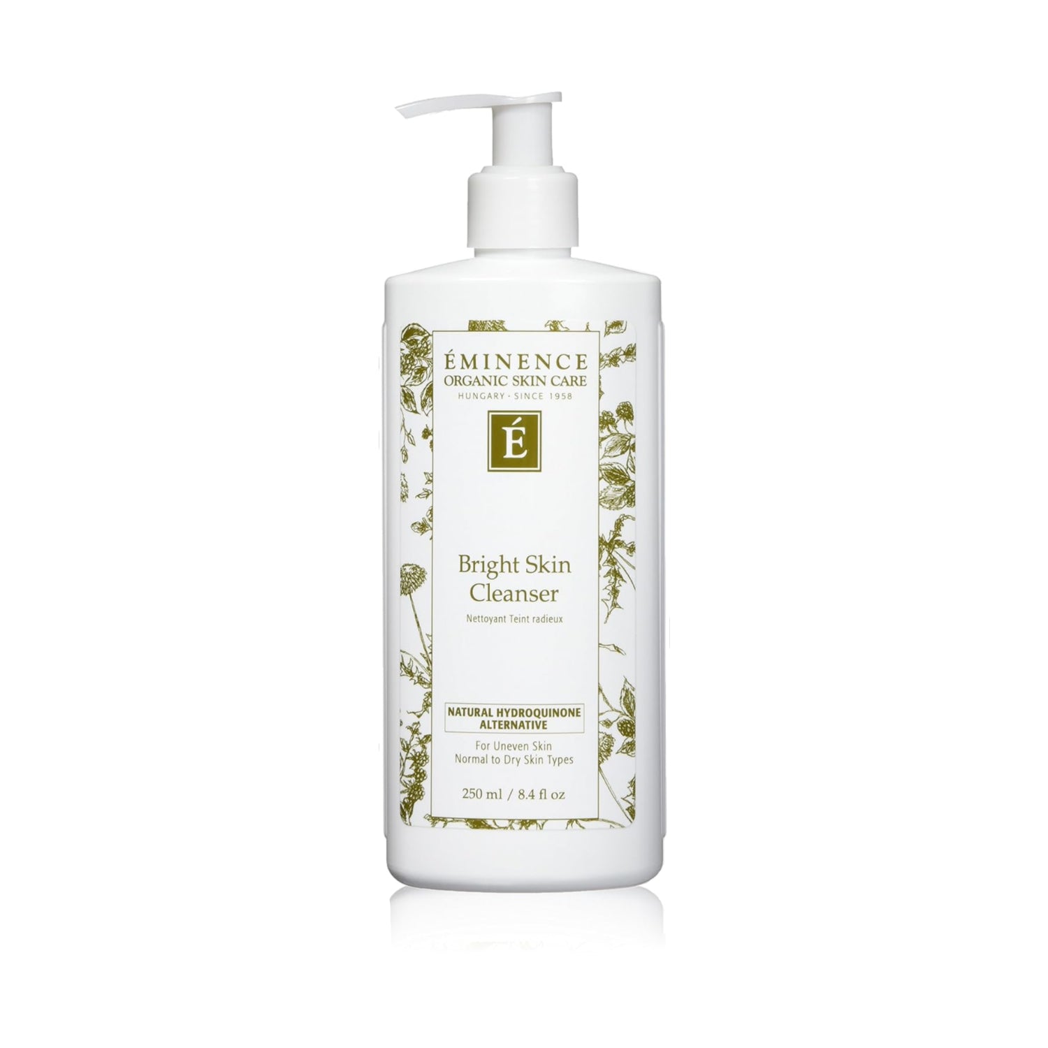 Eminence Bright Skin Cleanser in an 8.4 oz bottle, gentle facial cleanser with natural ingredients for radiant skin.