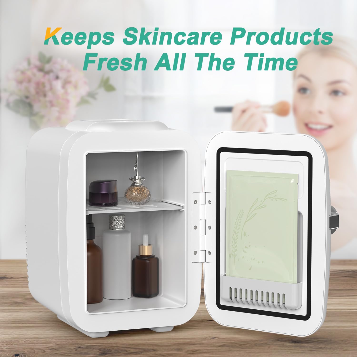 CROWNFUL Mini Fridge, 4 Liter/6 Can Portable Cooler and Warmer - CROWNFUL