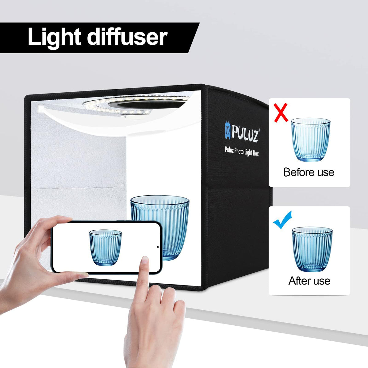 PULUZ 10x10 Photo Light Box Product Photography Studio CRI95 - PULUZ Official Imagery - 7
