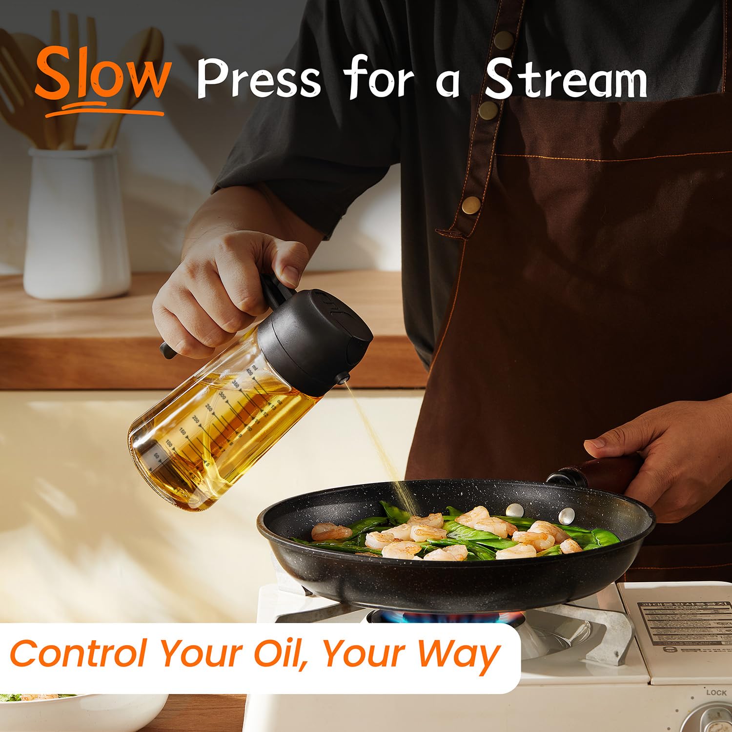 TrendPlain 16oz/470ml Glass Olive Oil Sprayer for Cooking – 2 in by TrendPlain - Angle View 5