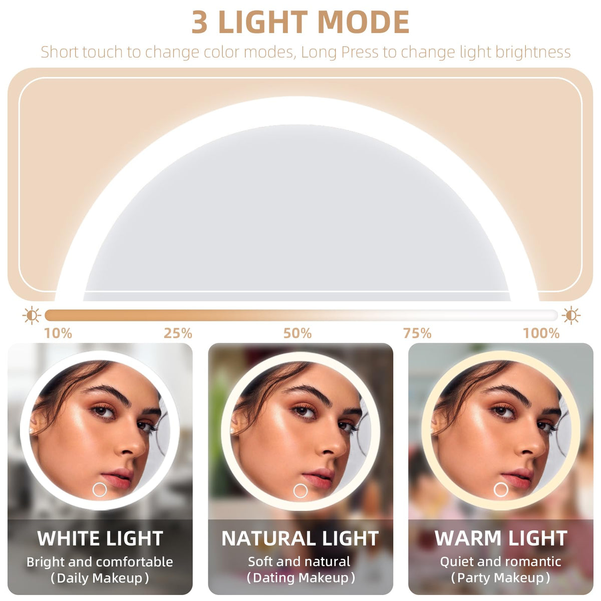 20X Magnifying Mirror with Light Large 6inch Lighted - Suupvaor Official Imagery - 3