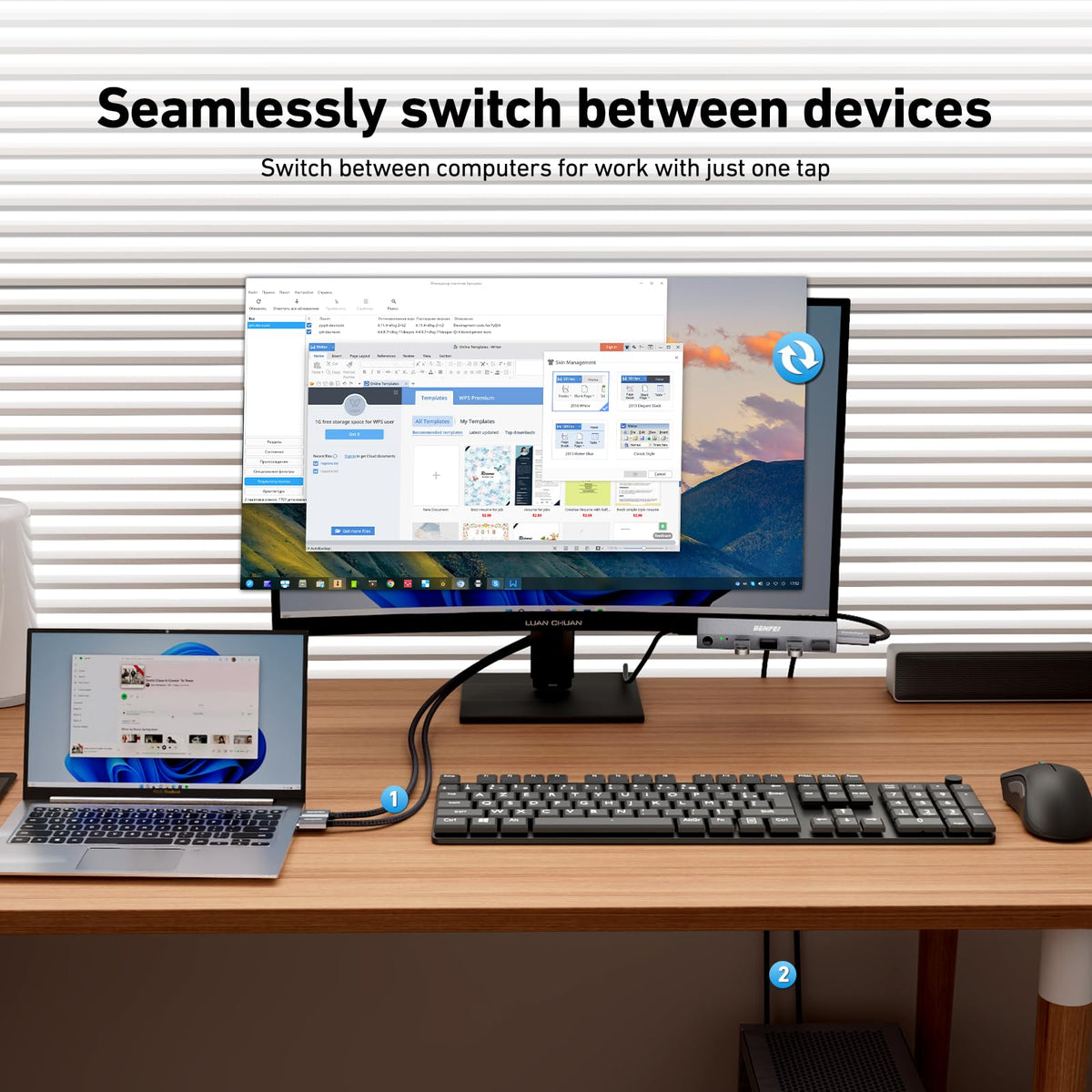 BENFEI USB 3 0 HDMI KVM Switch with 4 USB 3 0 Ports for 2 - BENFEI Official Imagery - 7