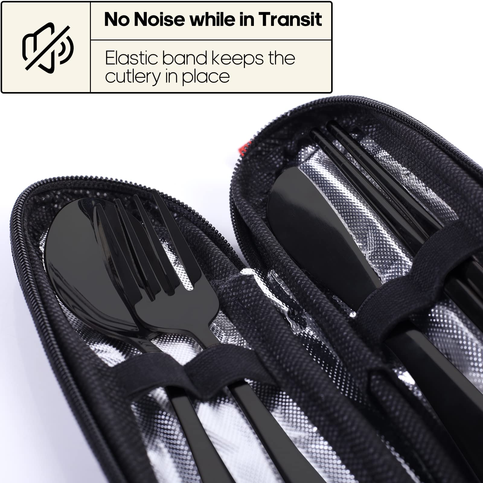 Travel Utensils with Case, Quatish Portable Silverware Set for Wo - Quatish Official Product View 5