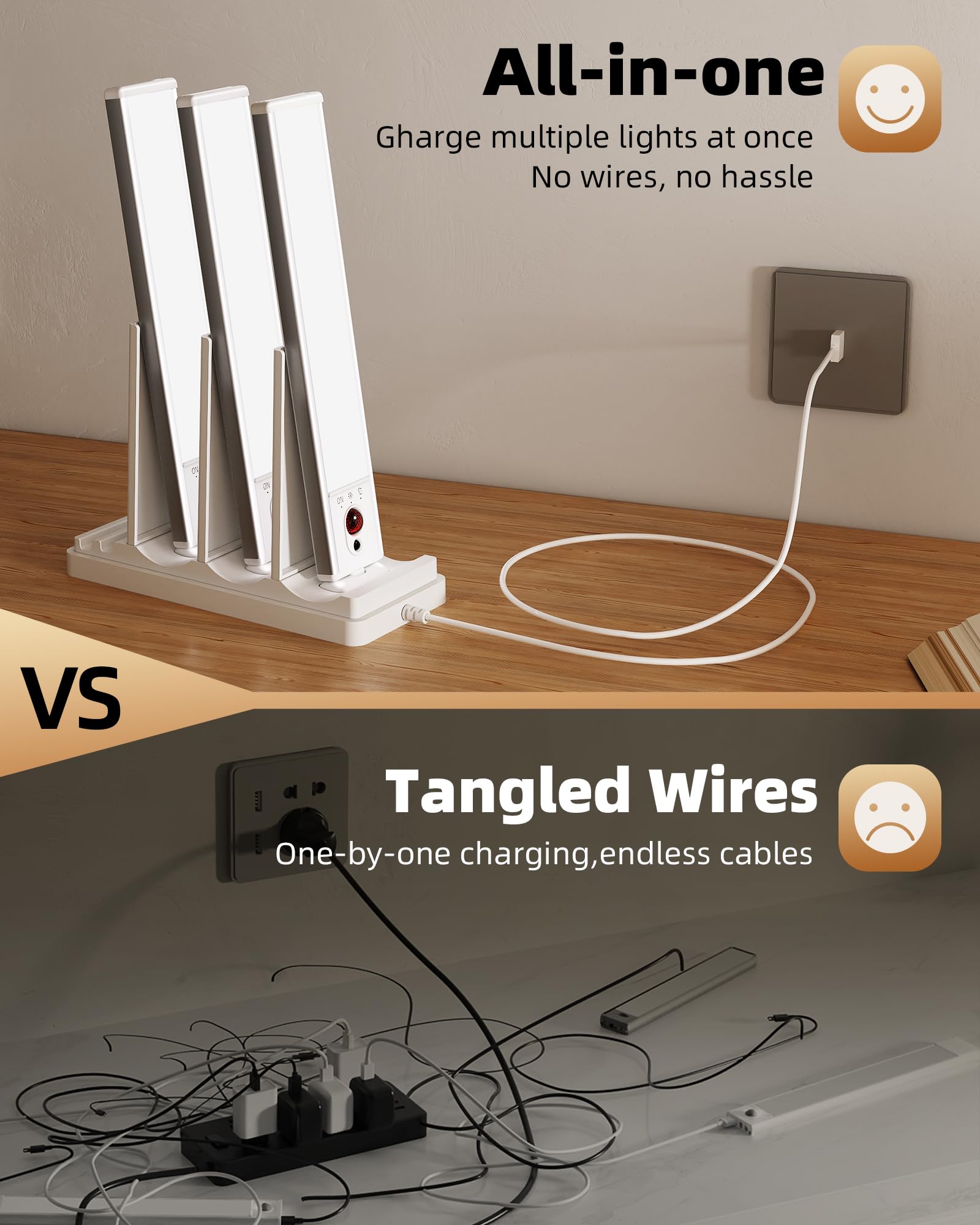 EZVALO 5-Pack Under Cabinet Lighting, 2400mAh Motion Sensor Light - EZVALO Official Product View 10