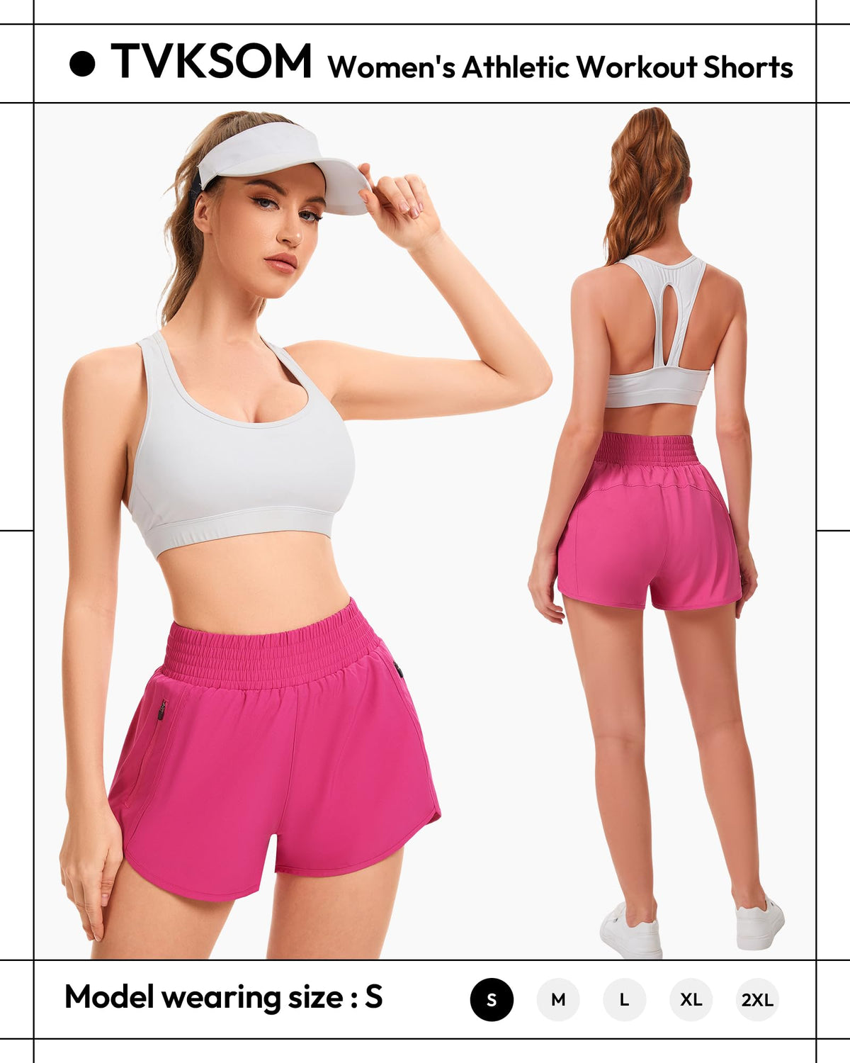 TVKSOM Womens Athletic Shorts High Waisted with Liner 2 - TVKSOM Official Imagery - 4