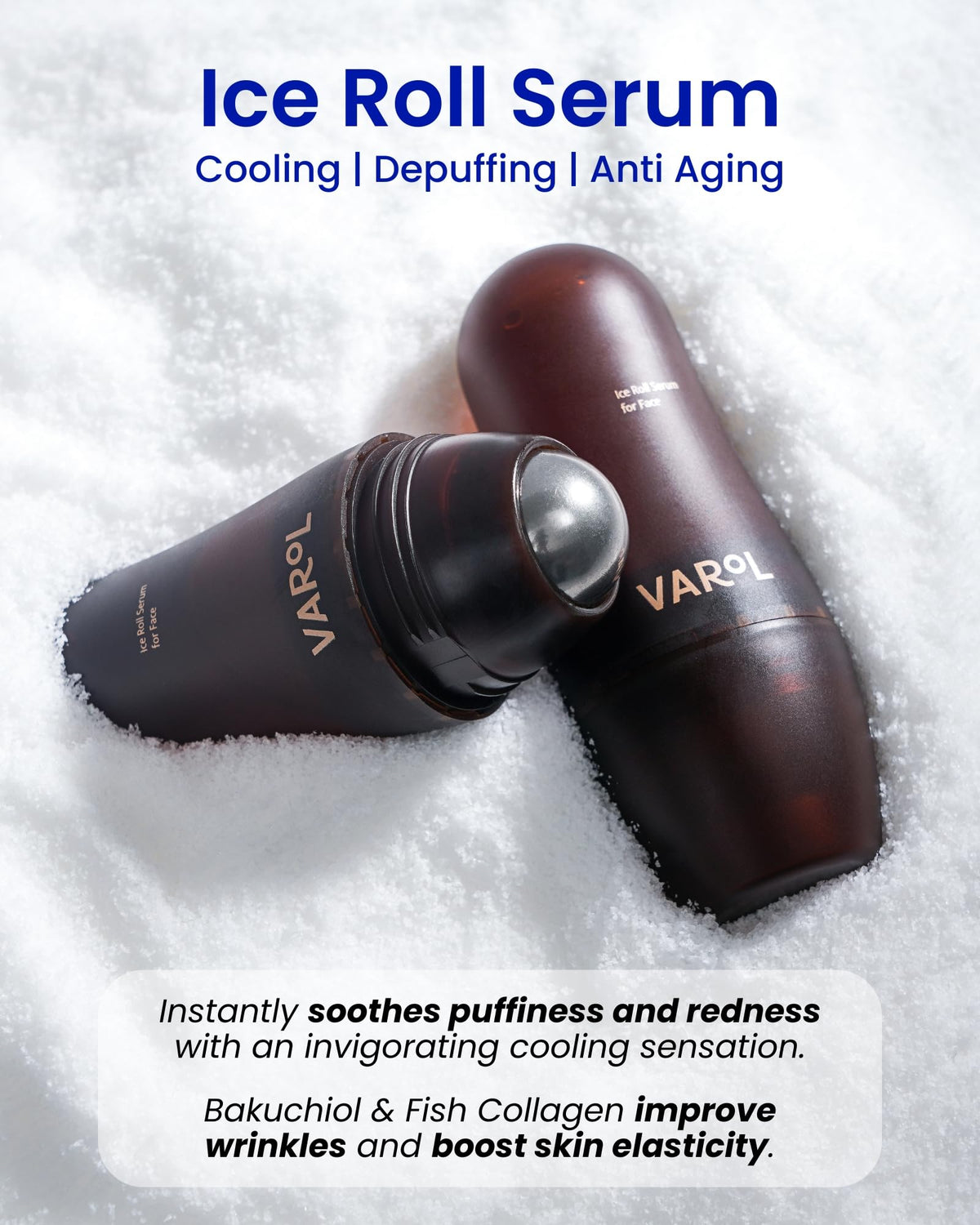 Ice Roll Serum for Face Puffy Eyes Under Eye Bags - VAROL Official Imagery - 4