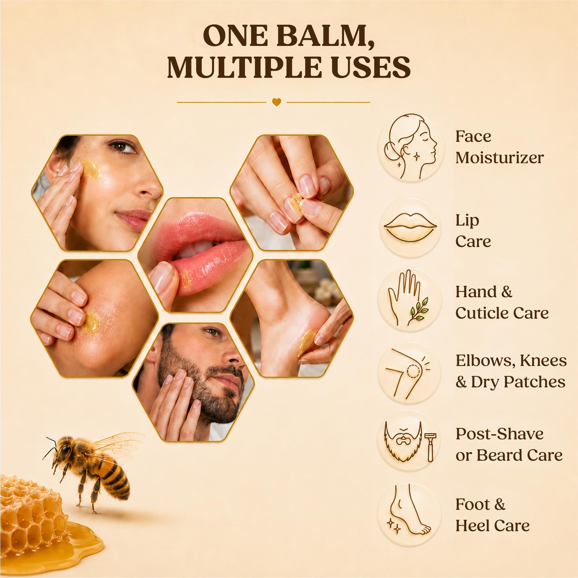 Medicine Mama's Apothecary Sweet Bee Magic Organic Honey Bee Balm for Face, Skin & Body - All in One Honey Balm - Beeswax Body Moisturizer - All Natural Aid - 1 jar (4oz)
