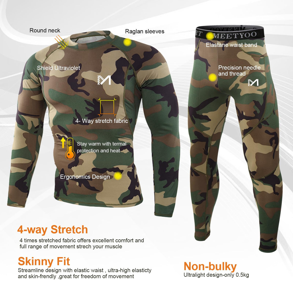 MEETYOO Thermal Underwear for Men Men s Base Layer 2 Sets - MEETYOO Official Imagery - 3